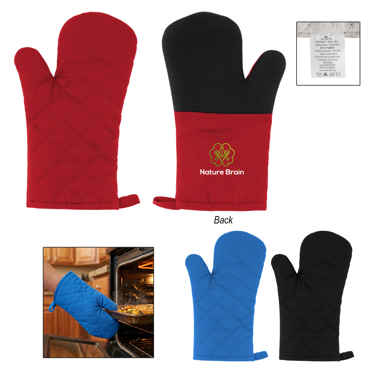 Anti-Slip rPET Oven Mitt