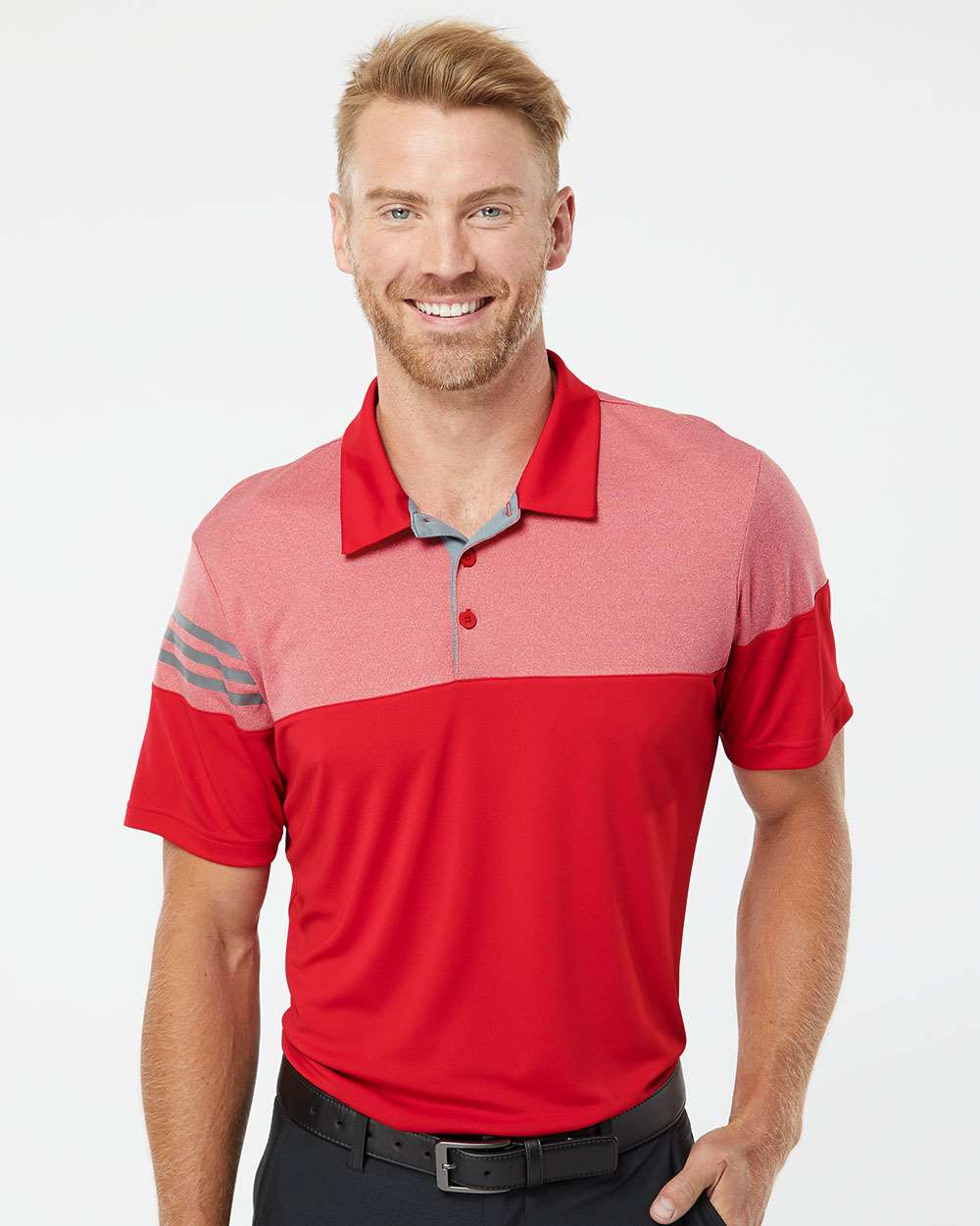 Adidas Heather 3Stripes Block Polo