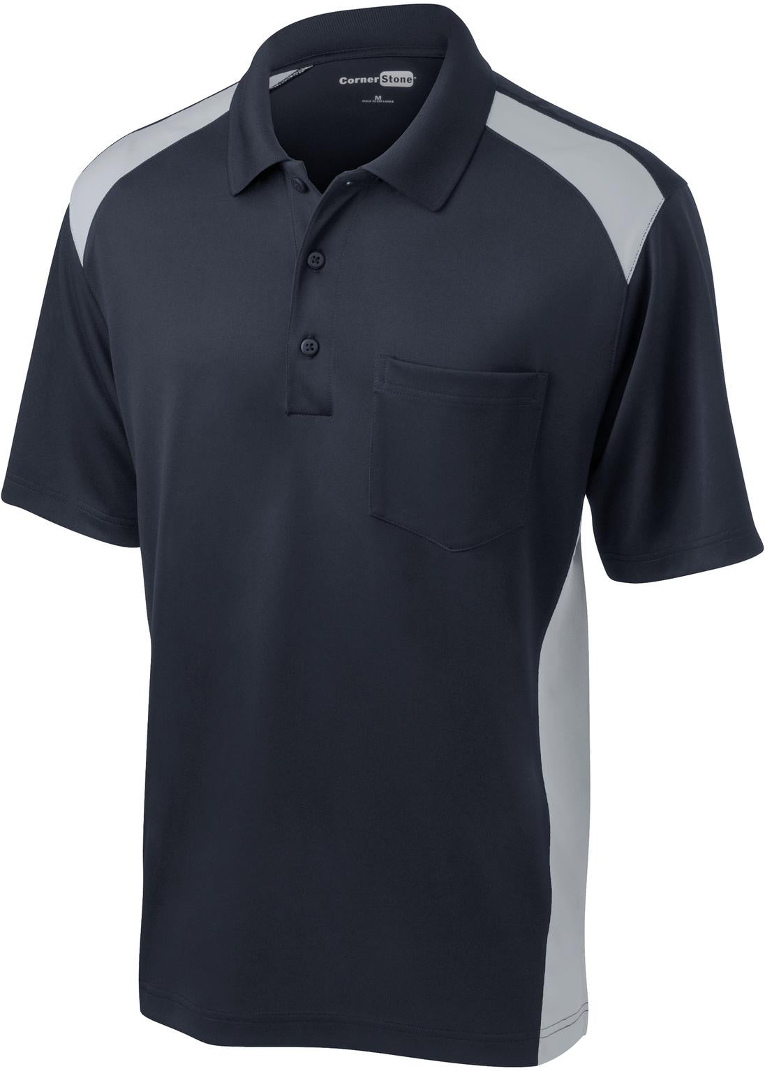 CornerStone Snag-Proof Colorblock Pocket Polo