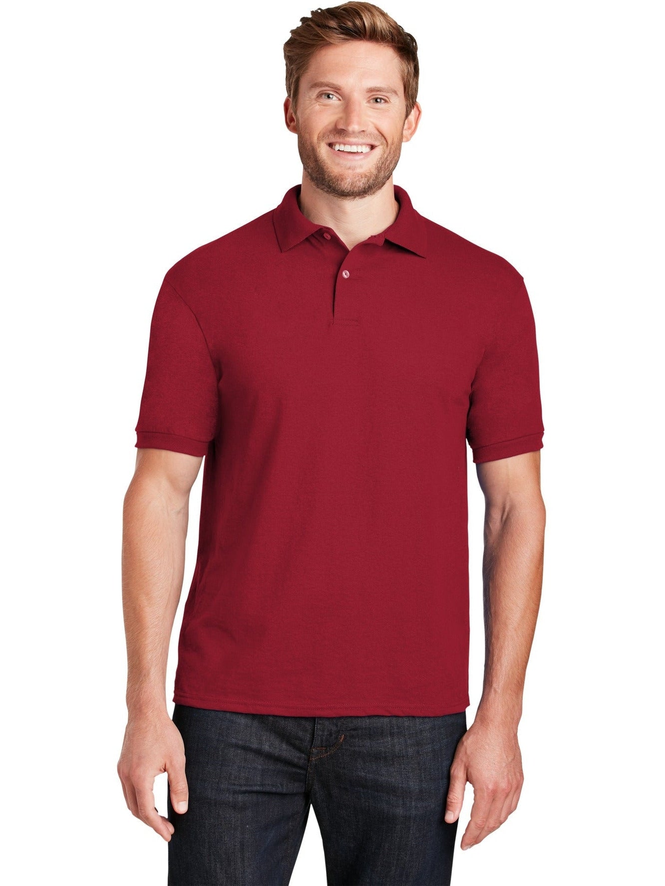 Hanes EcoSmart 5.2-Ounce Jersey Knit Sport Shirt