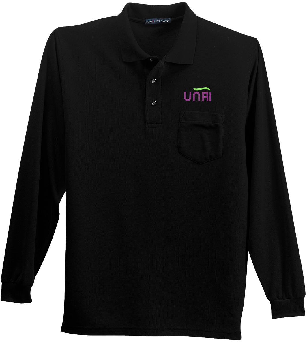 Port Authority Long Sleeve Silk Touch Polo with Pocket