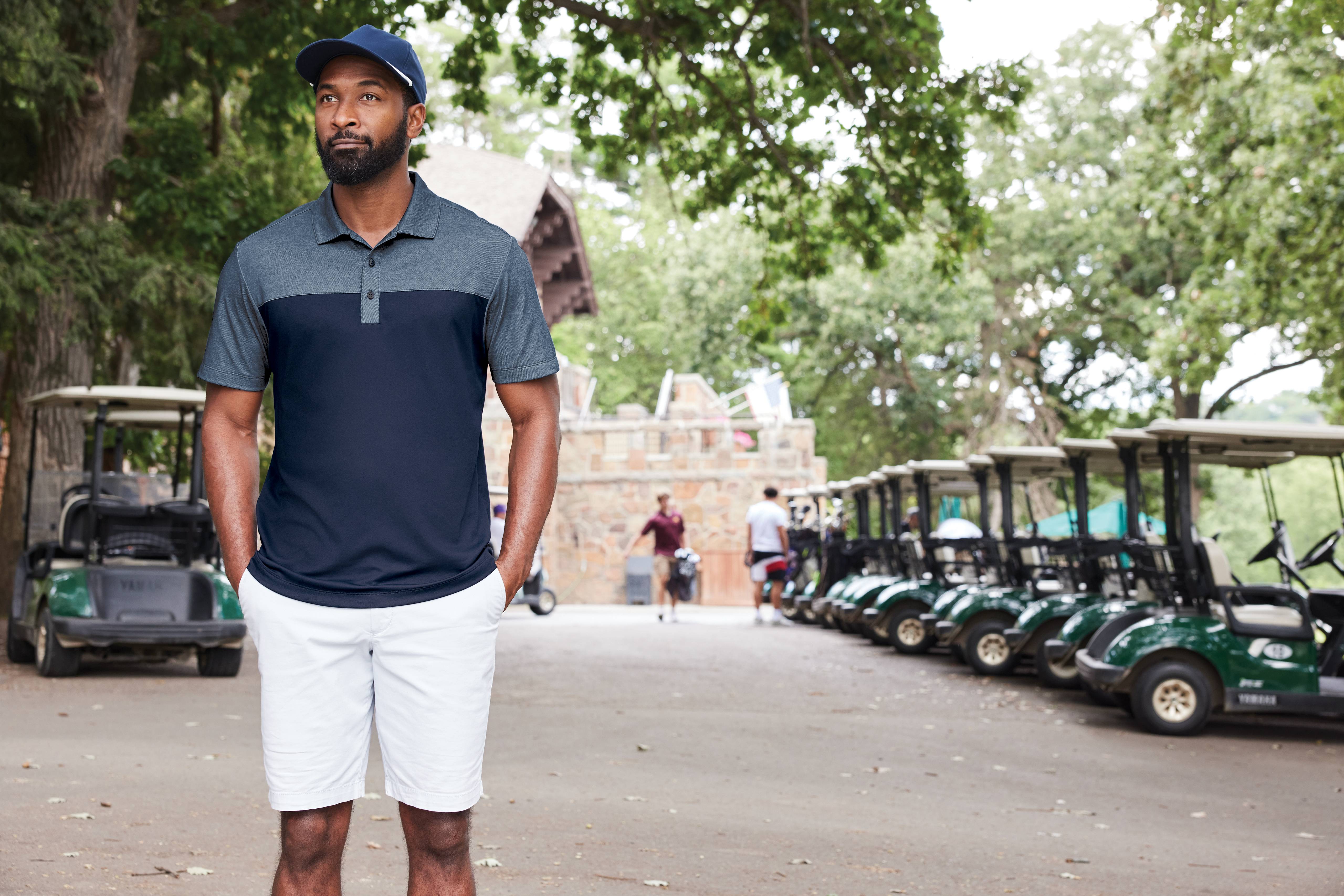 Port Authority Fine Pique Blend Blocked Polo