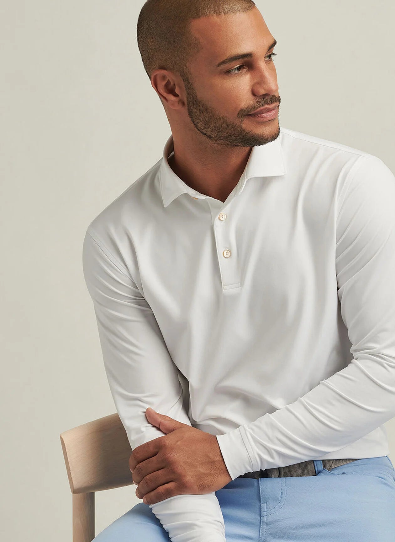 Peter Millar Solid Long Sleeve Performance Jersey Polo