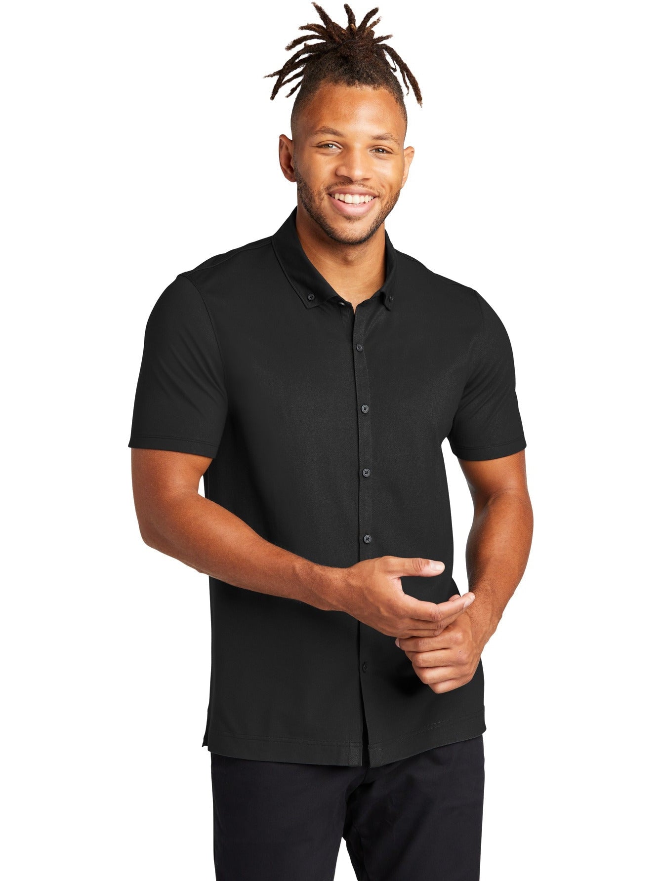 Mercer+Mettle Stretch Pique Full-Button Polo