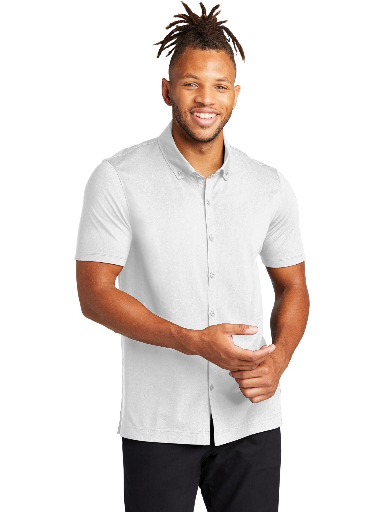 Mercer+Mettle Stretch Pique Full-Button Polo