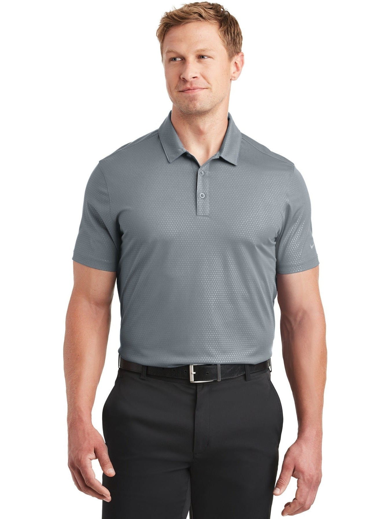 NIKE Dri-FIT Embossed Tri-Blade Polo