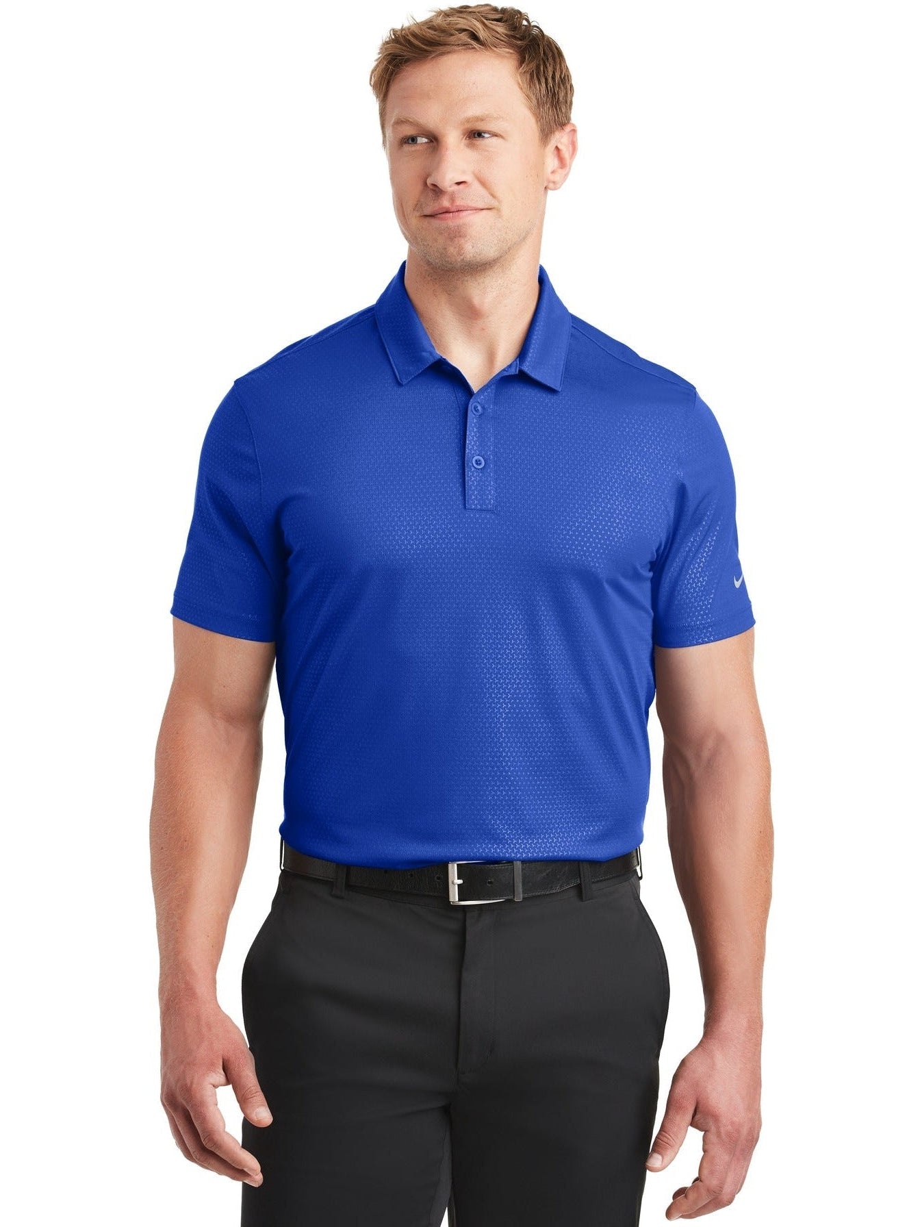NIKE Dri-FIT Embossed Tri-Blade Polo