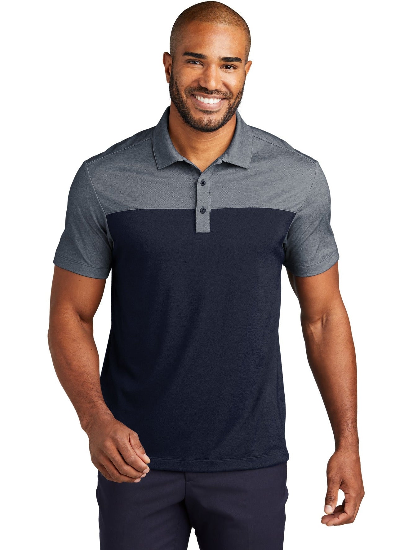 Port Authority Fine Pique Blend Blocked Polo