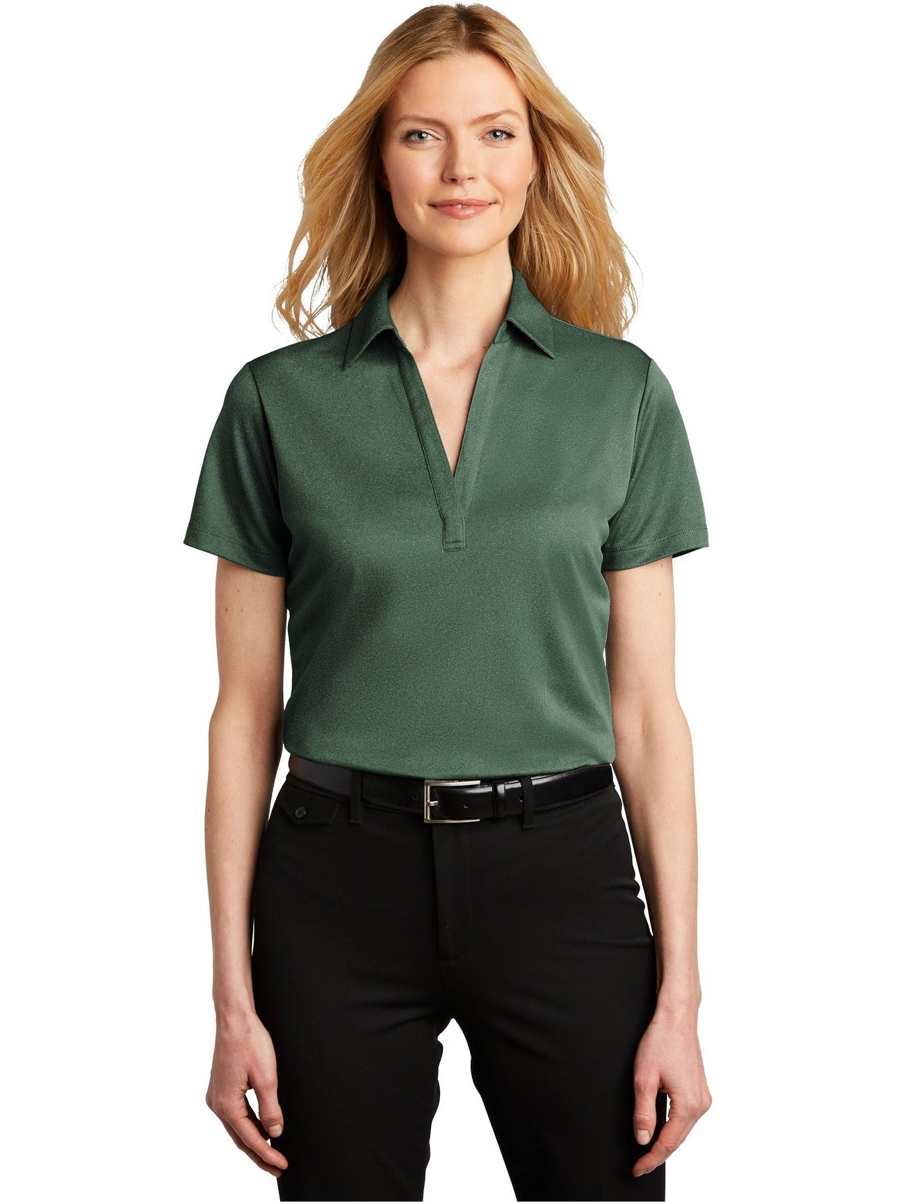 Port Authority Ladies Heathered Silk Touch Performance Polo