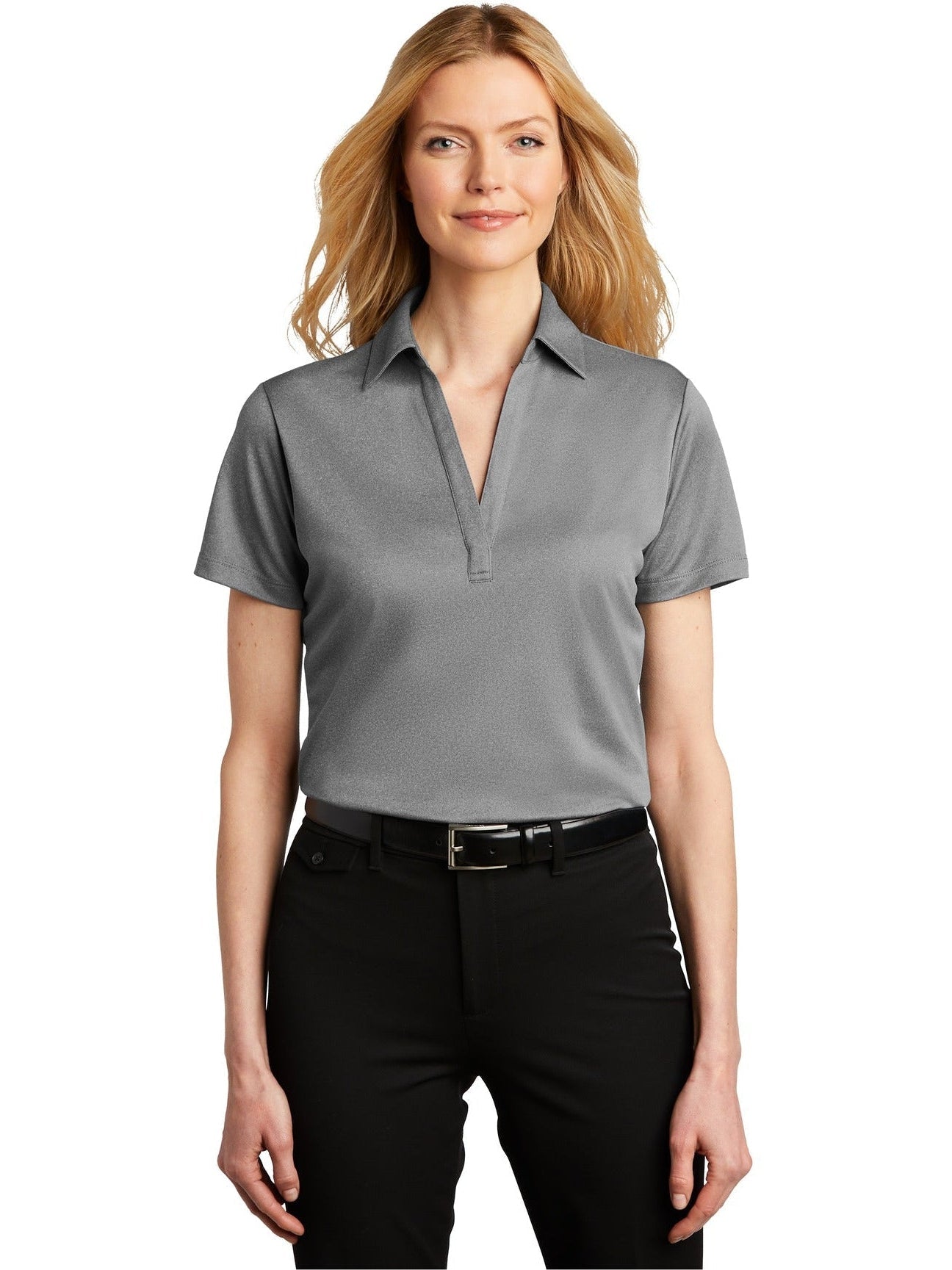 Port Authority Ladies Heathered Silk Touch Performance Polo