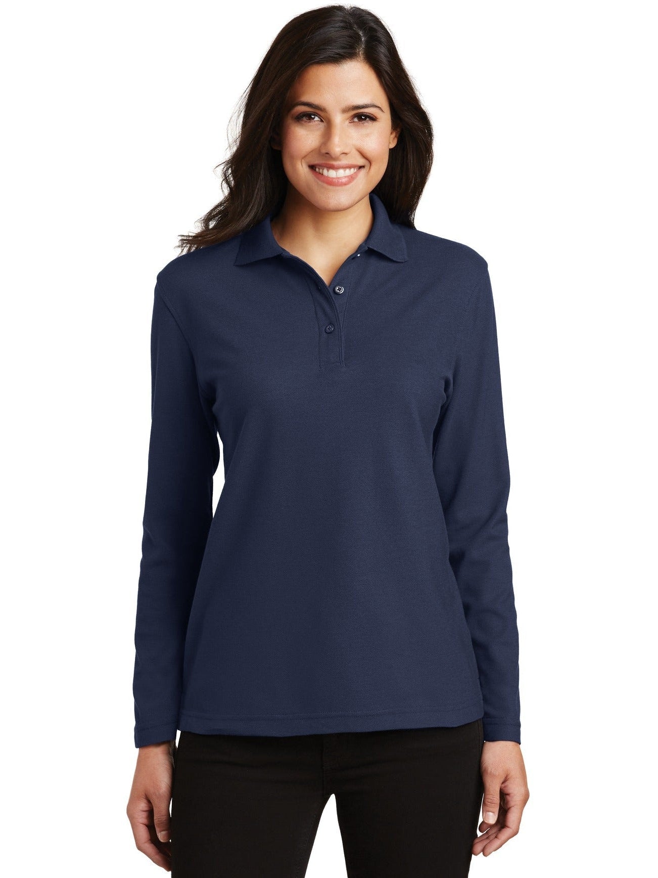 Port Authority Ladies Long Sleeve Silk Touch Polo Shirt