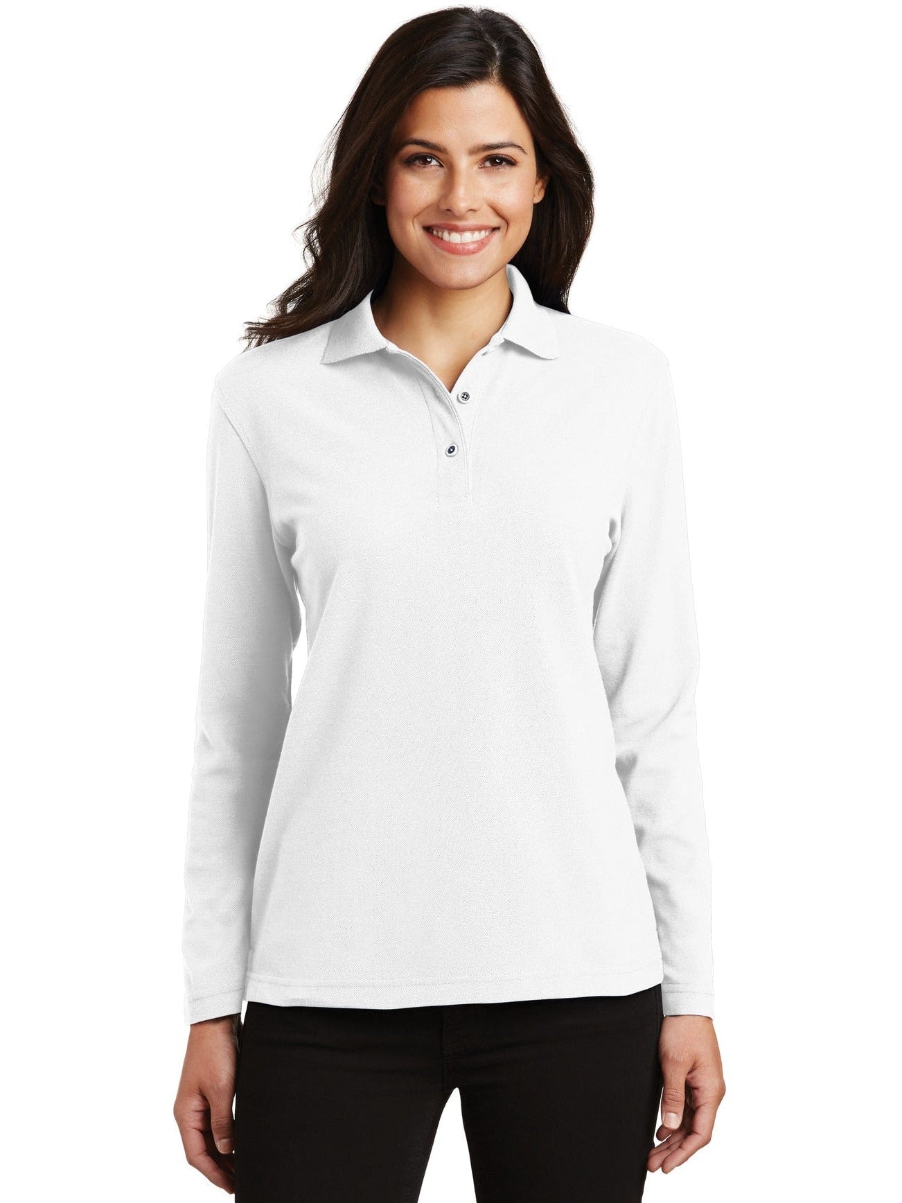 Port Authority Ladies Long Sleeve Silk Touch Polo Shirt