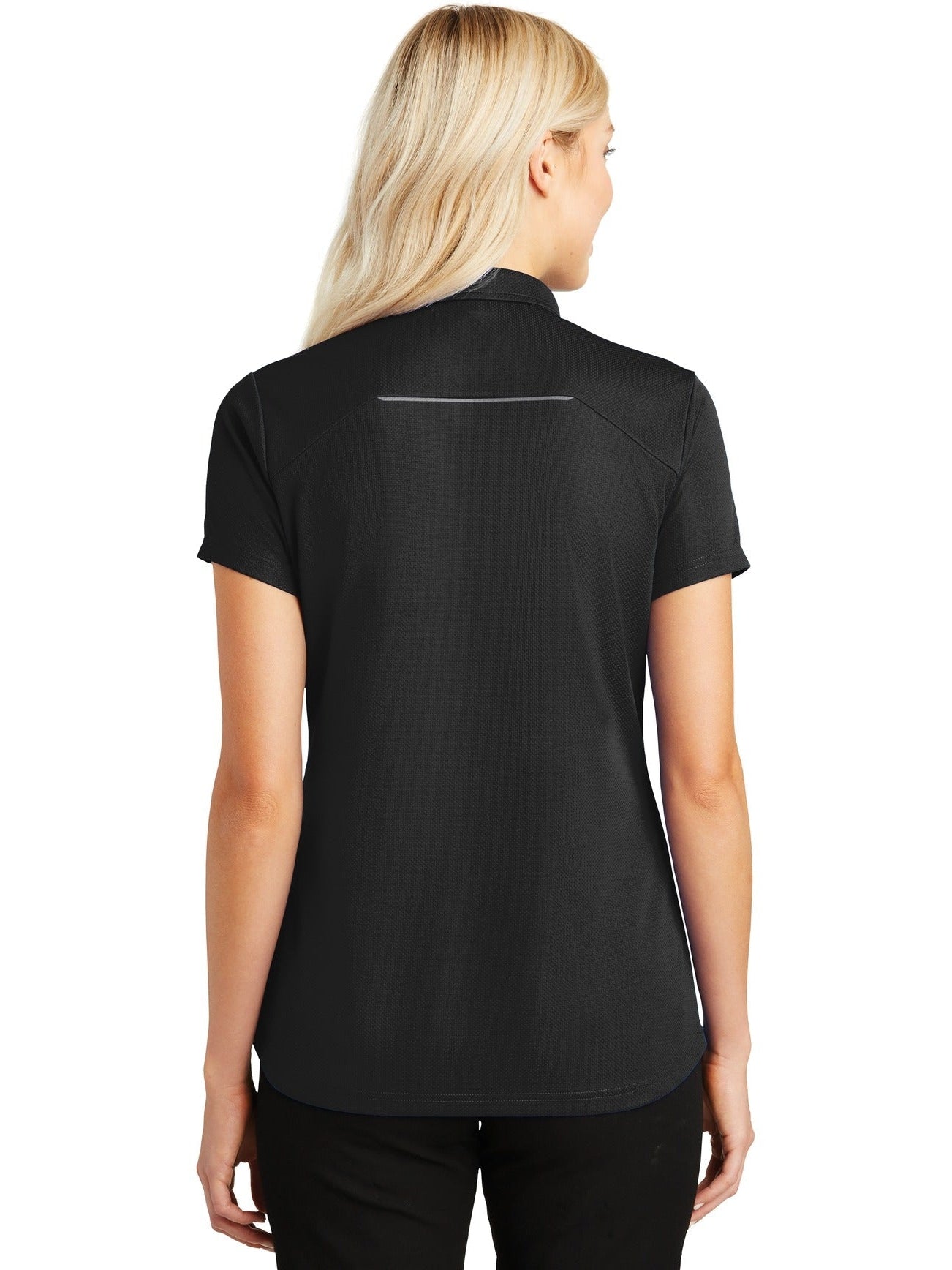 Port Authority Ladies Pinpoint Mesh Zip Polo