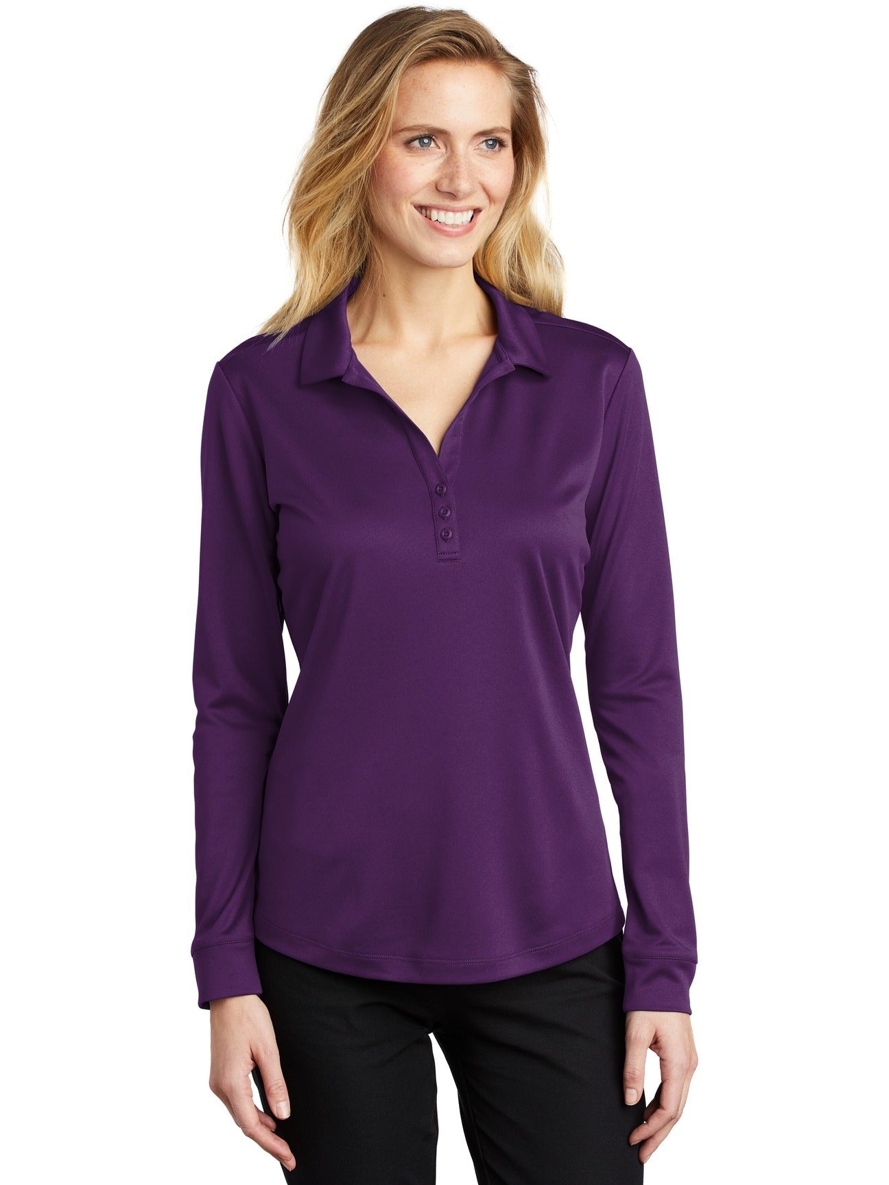 Port Authority Ladies Silk Touch Performance Long Sleeve Polo
