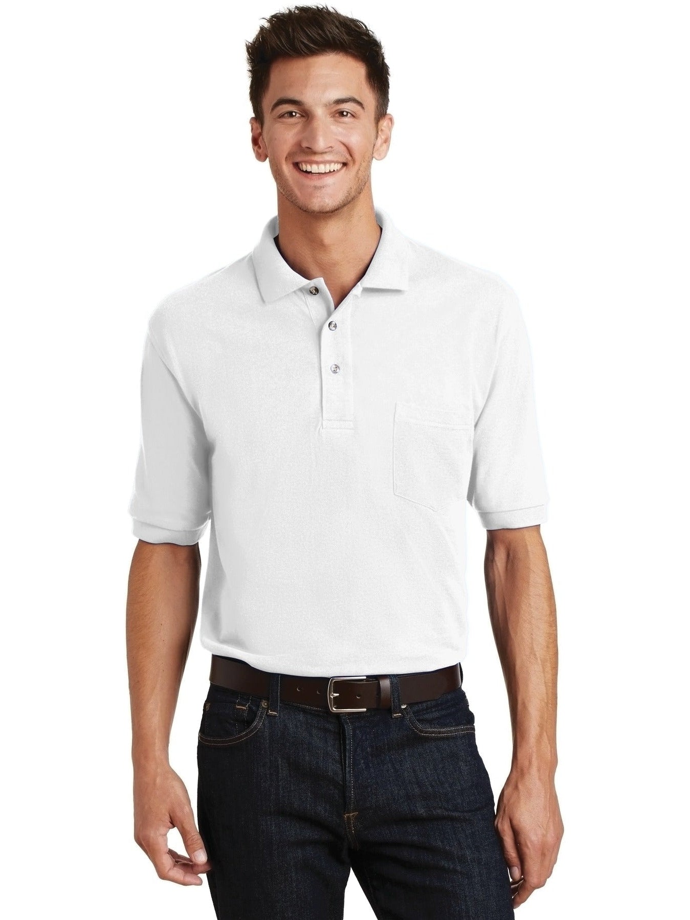Port Authority Pique Knit Polo Shirt with Pocket