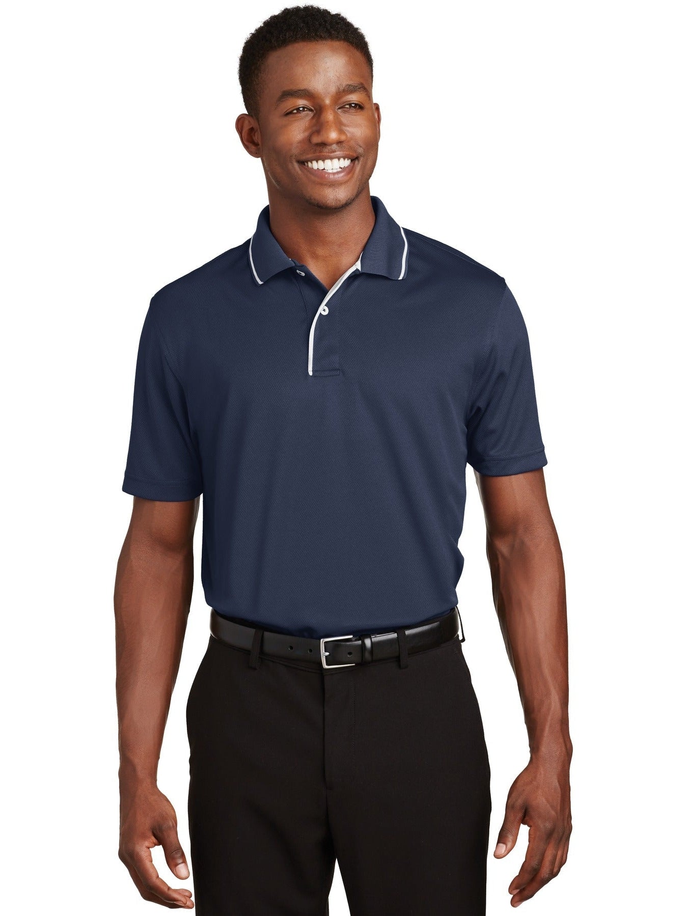 Sport-Tek Dri-Mesh Polo with Tipped Collar and Piping