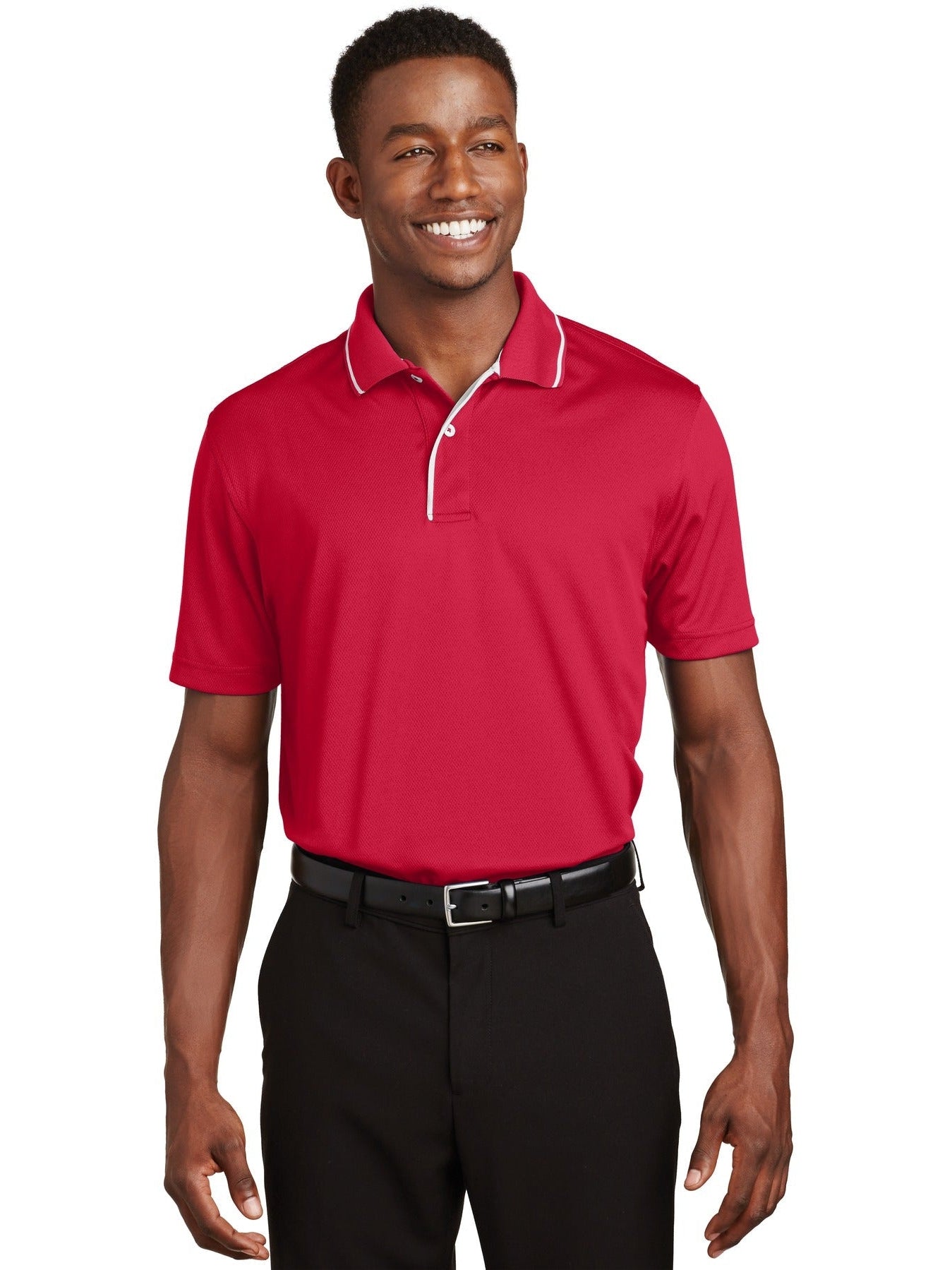 Sport-Tek Dri-Mesh Polo with Tipped Collar and Piping