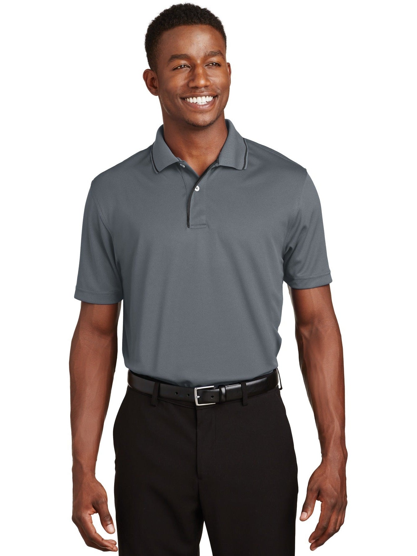 Sport-Tek Dri-Mesh Polo with Tipped Collar and Piping