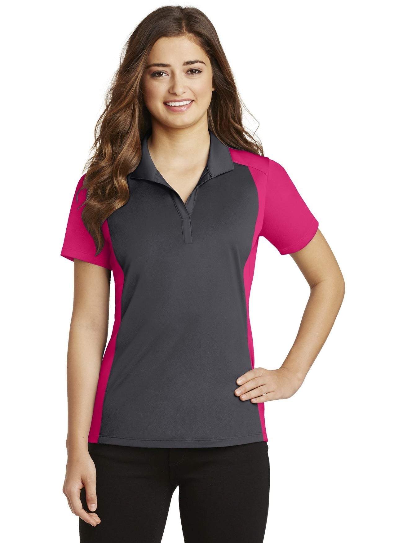 Sport-Tek Ladies Colorblock Micropique Sport-Wick Polo