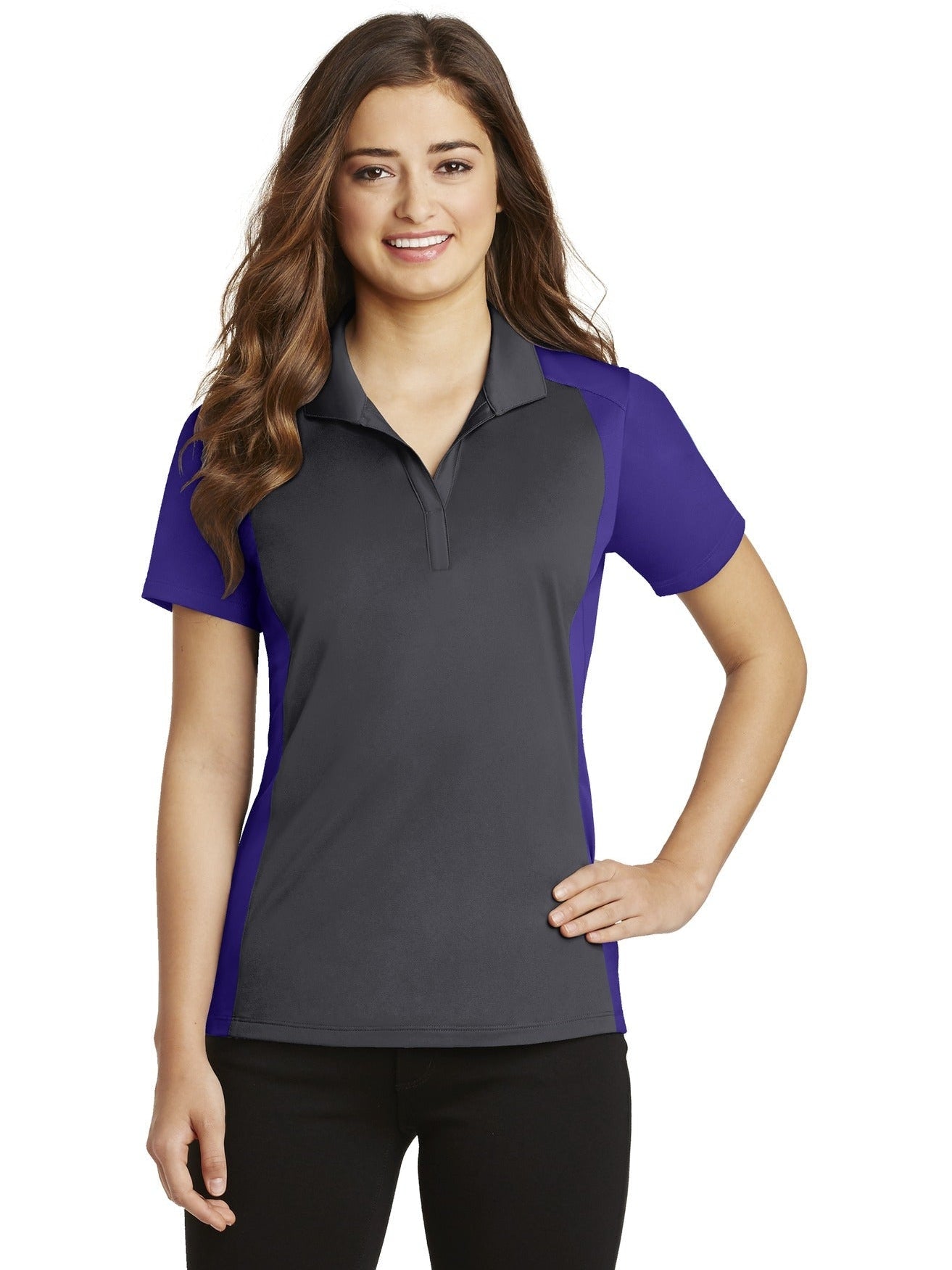 Sport-Tek Ladies Colorblock Micropique Sport-Wick Polo