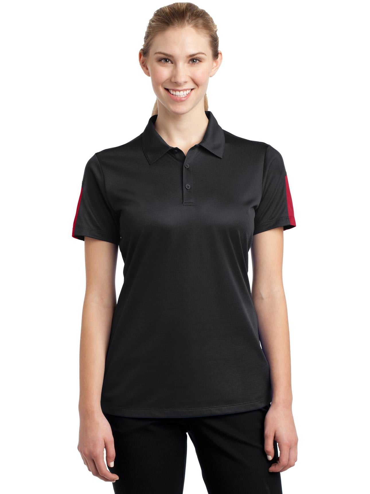 Sport-Tek Ladies PosiCharge Active Textured Colorblock Polo
