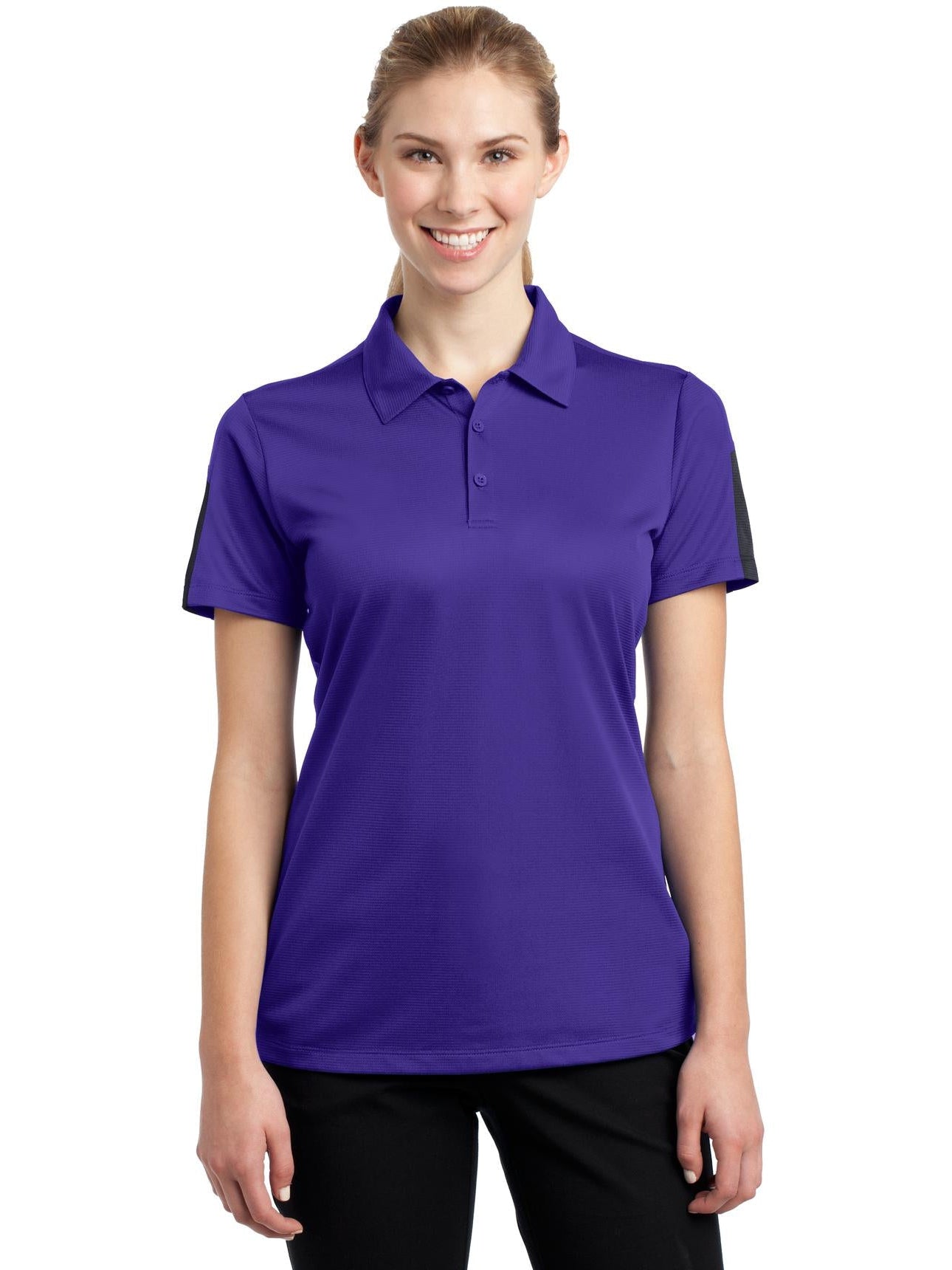 Sport-Tek Ladies PosiCharge Active Textured Colorblock Polo