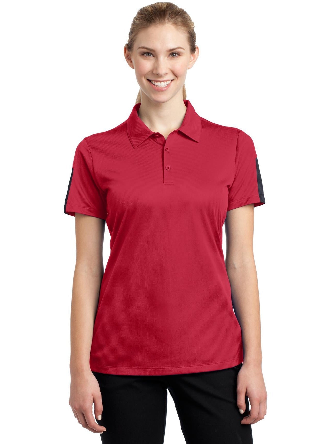 Sport-Tek Ladies PosiCharge Active Textured Colorblock Polo