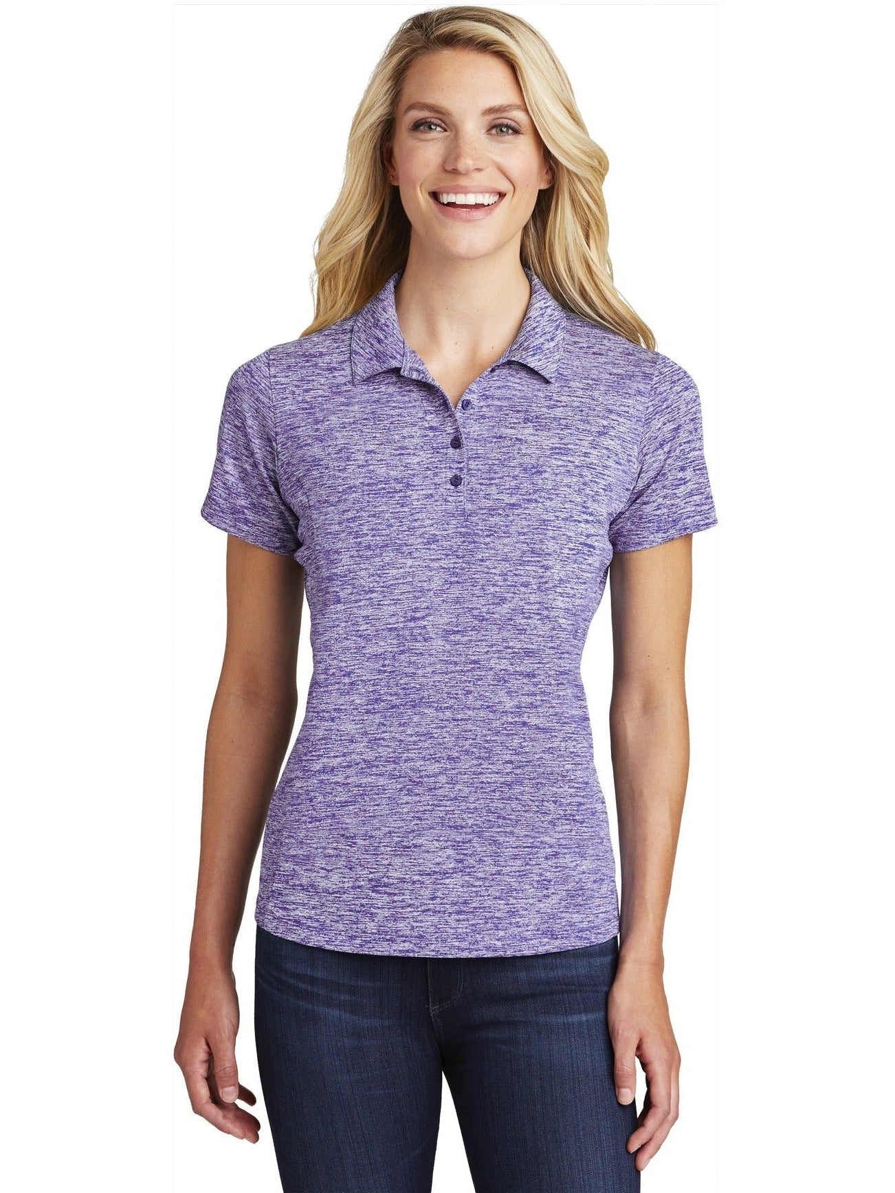 Sport-Tek Ladies PosiCharge Electric Heather Polo