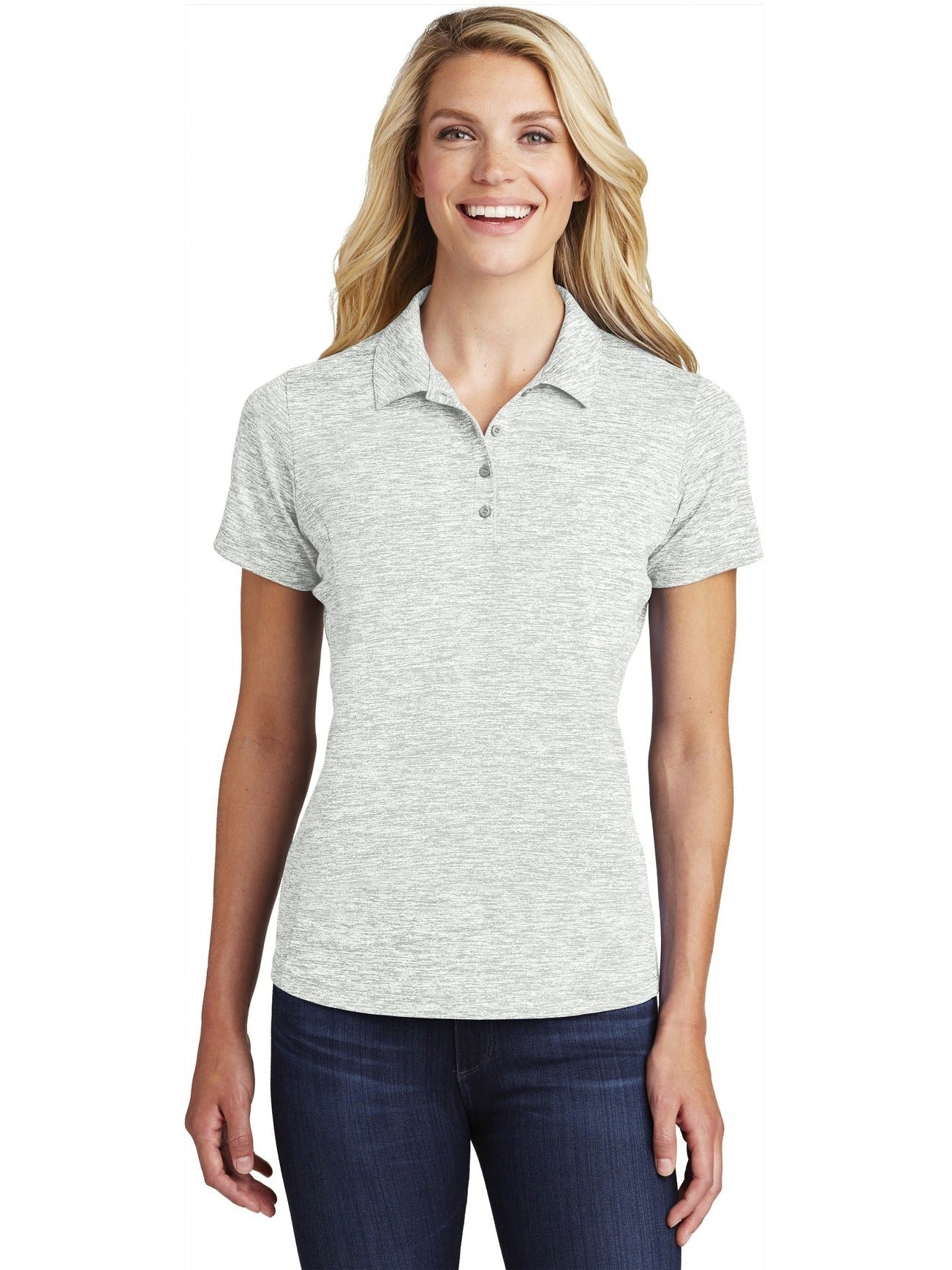 Sport-Tek Ladies PosiCharge Electric Heather Polo