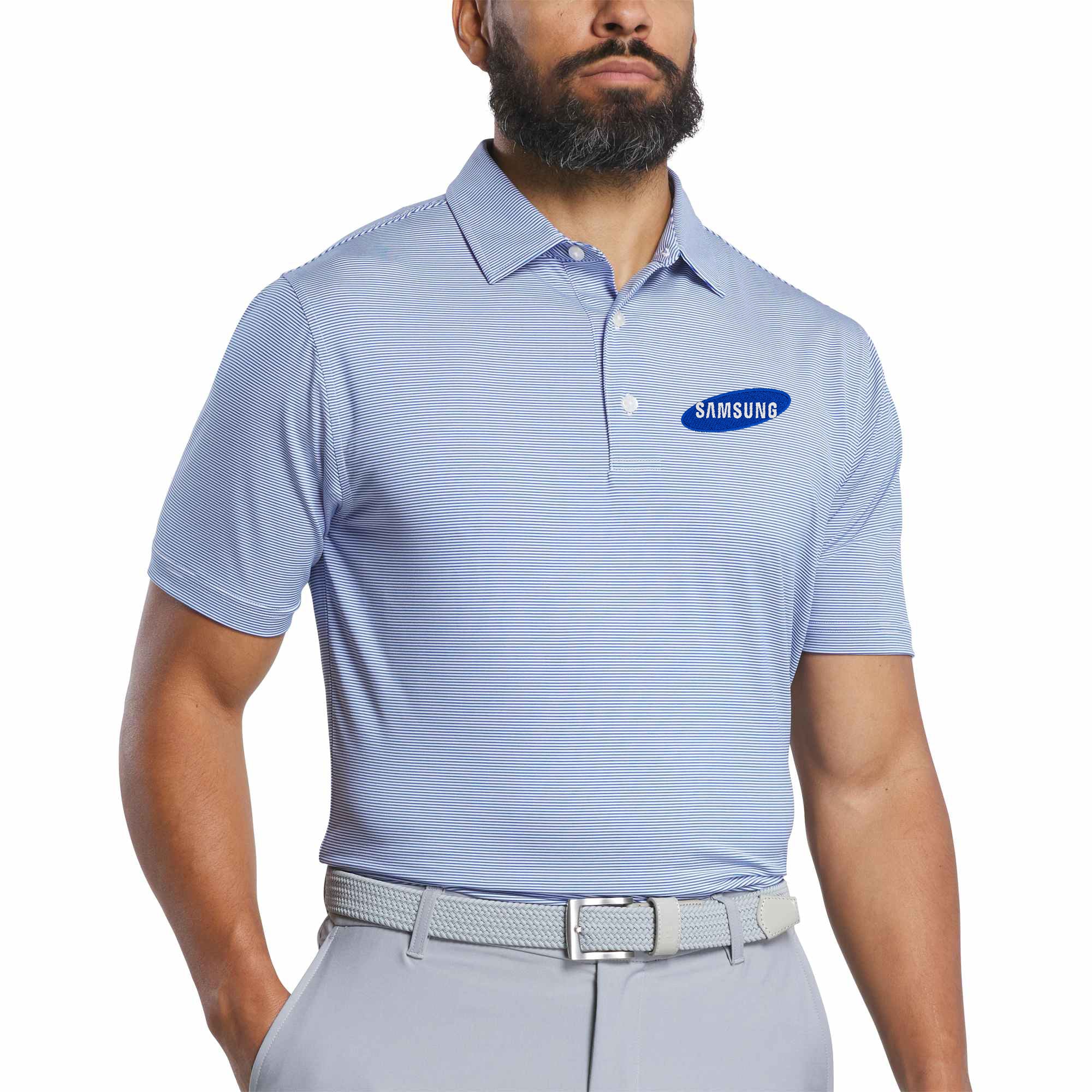 FootJoy MicroFeeder Stripe Performance Golf Polo