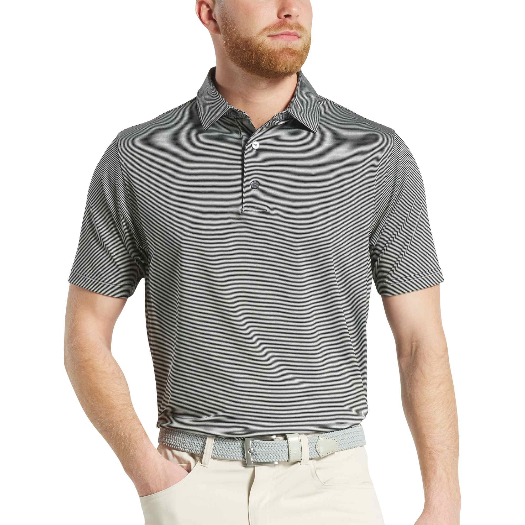 FootJoy MicroFeeder Stripe Performance Golf Polo