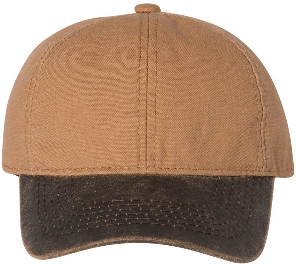 Outdoor Cap Weathered Canvas Crown Cap with Contrast - Color Visor - JL Franklins