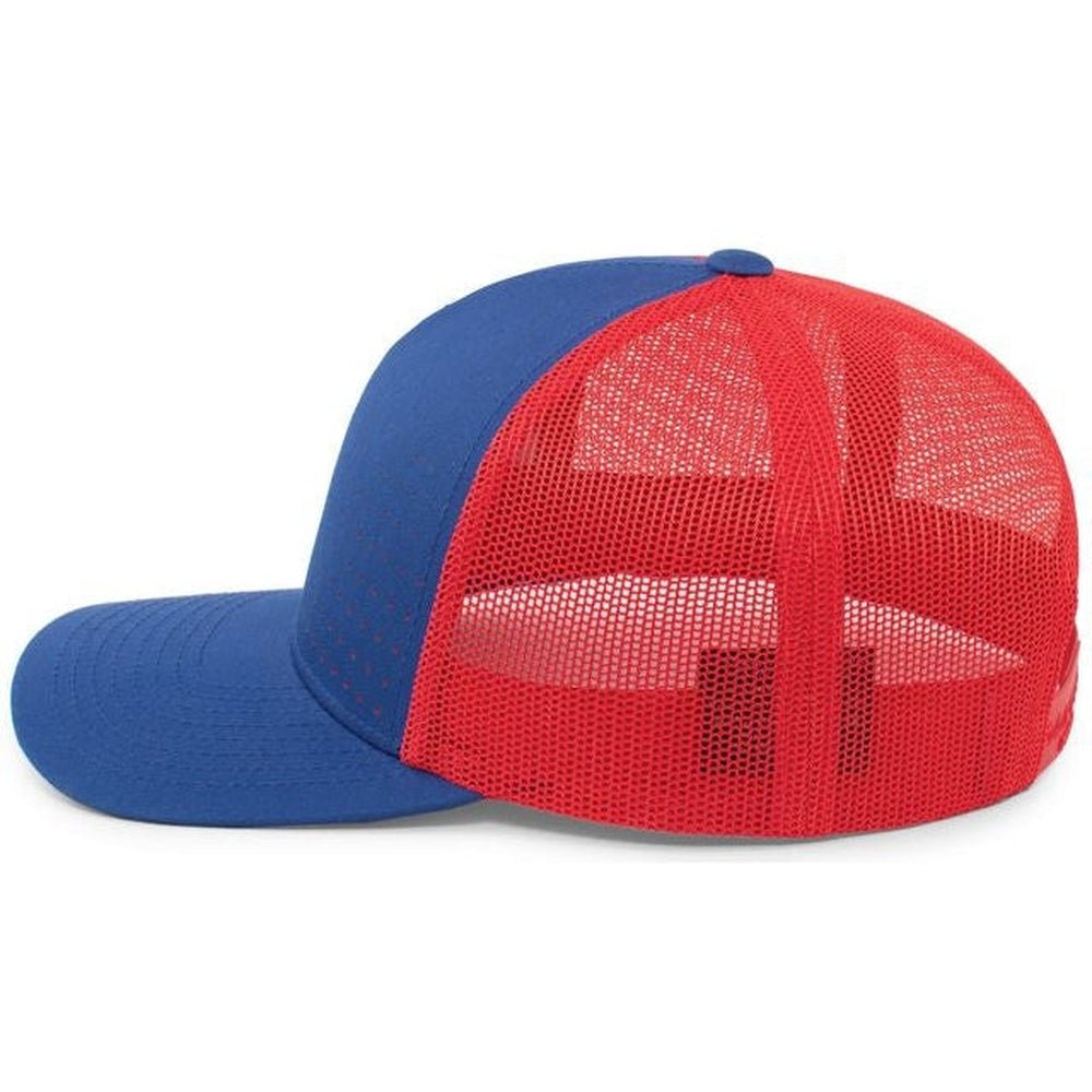 Pacific Headwear Perforated 5 - Panel Trucker Snapback Cap - JL Franklins