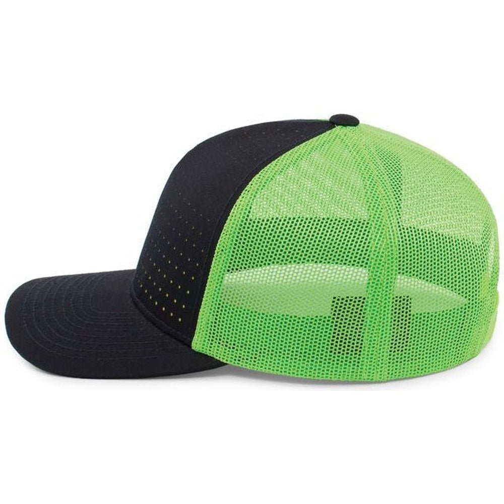 Pacific Headwear Perforated 5 - Panel Trucker Snapback Cap - JL Franklins