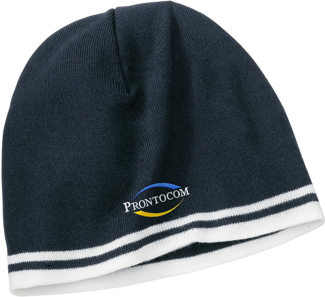 Port & Company Fine Knit Skull Cap with Stripes - JL Franklins