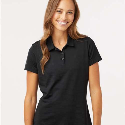 Adidas Ladies Textured Stripe Polo