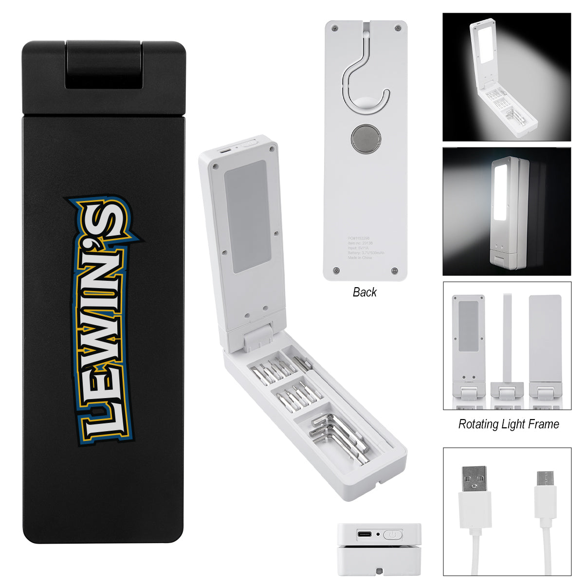 Logan 13-Piece Tool Set With Rechargeable Light