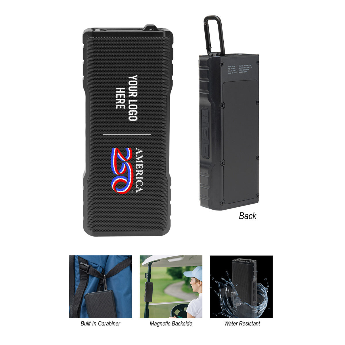 America250™ Magnetic Speaker With Carabiner