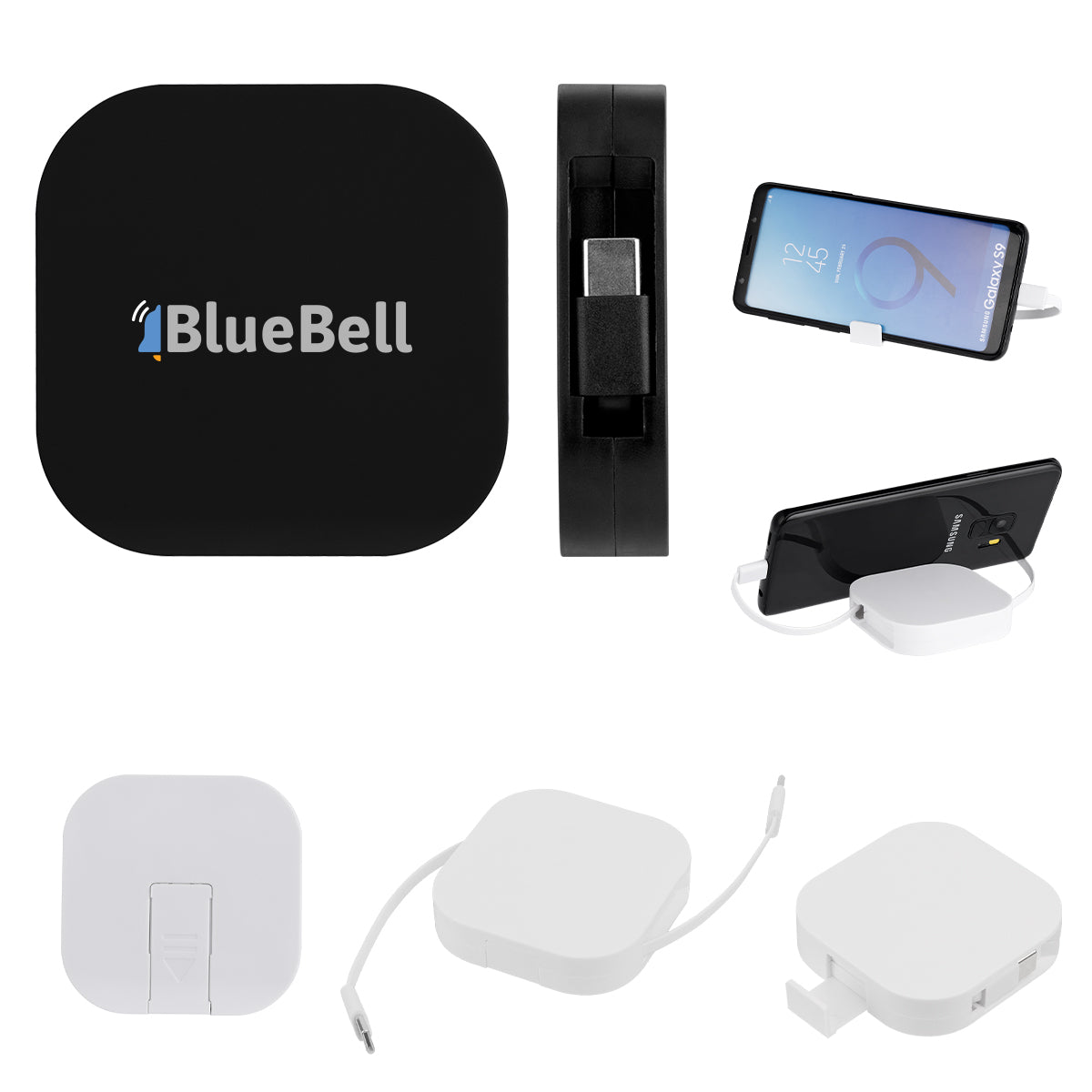 60W rABS Retractable Quick Charging Cable & Phone Stand