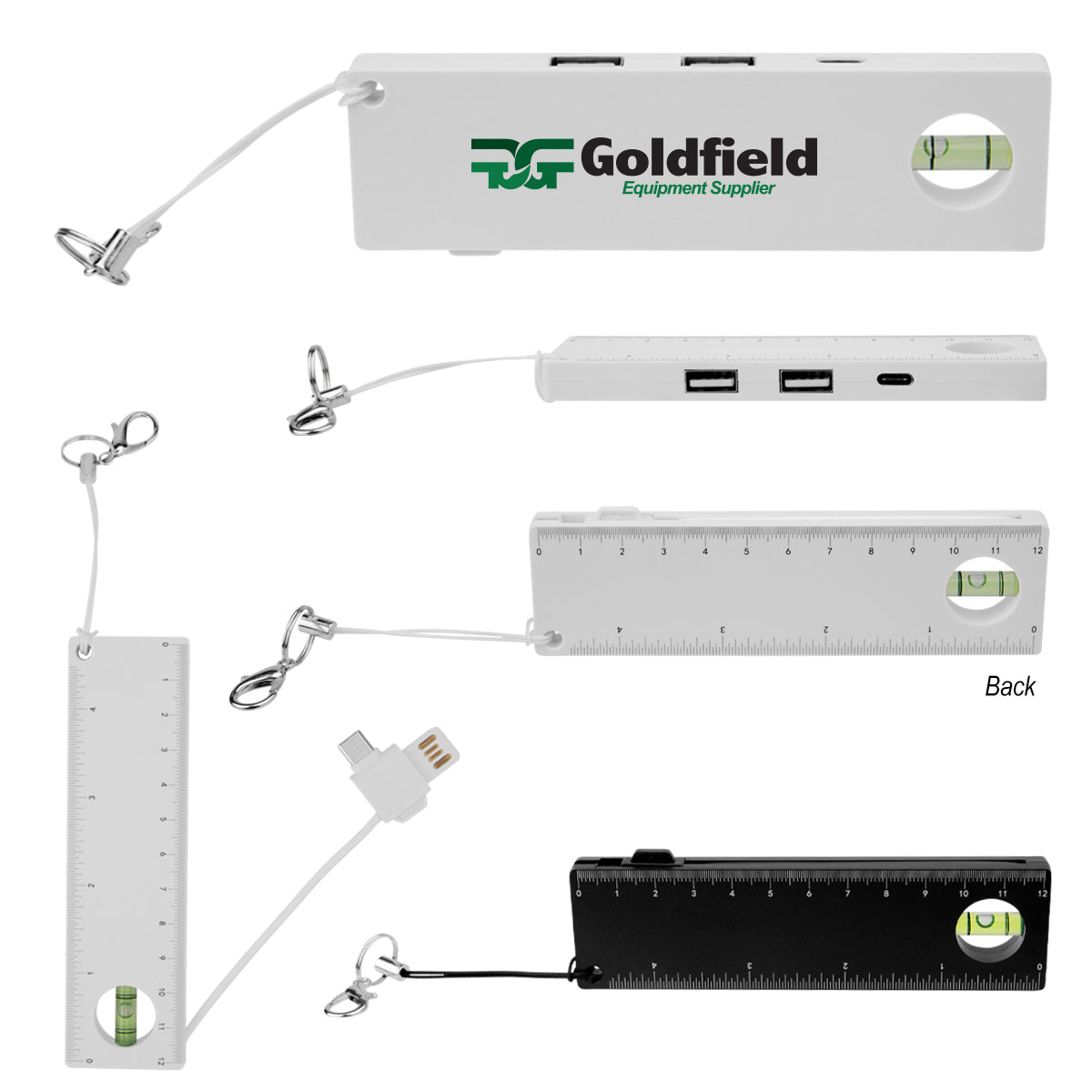 rABS USB & Type-C Hub With Level & Ruler