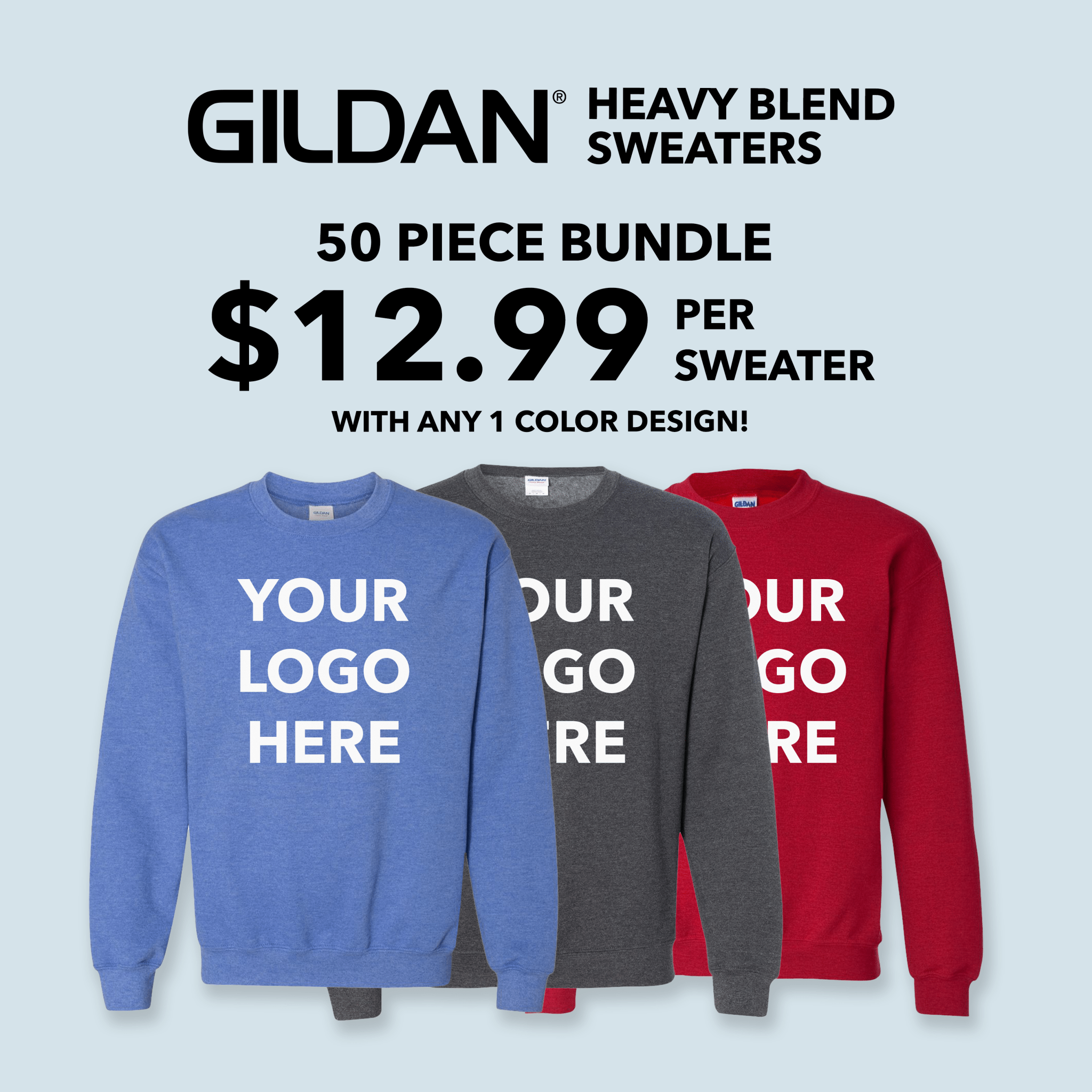 (50 Pieces) Gildan Heavy Blend™ 18000 Sweater Package - JL Franklins