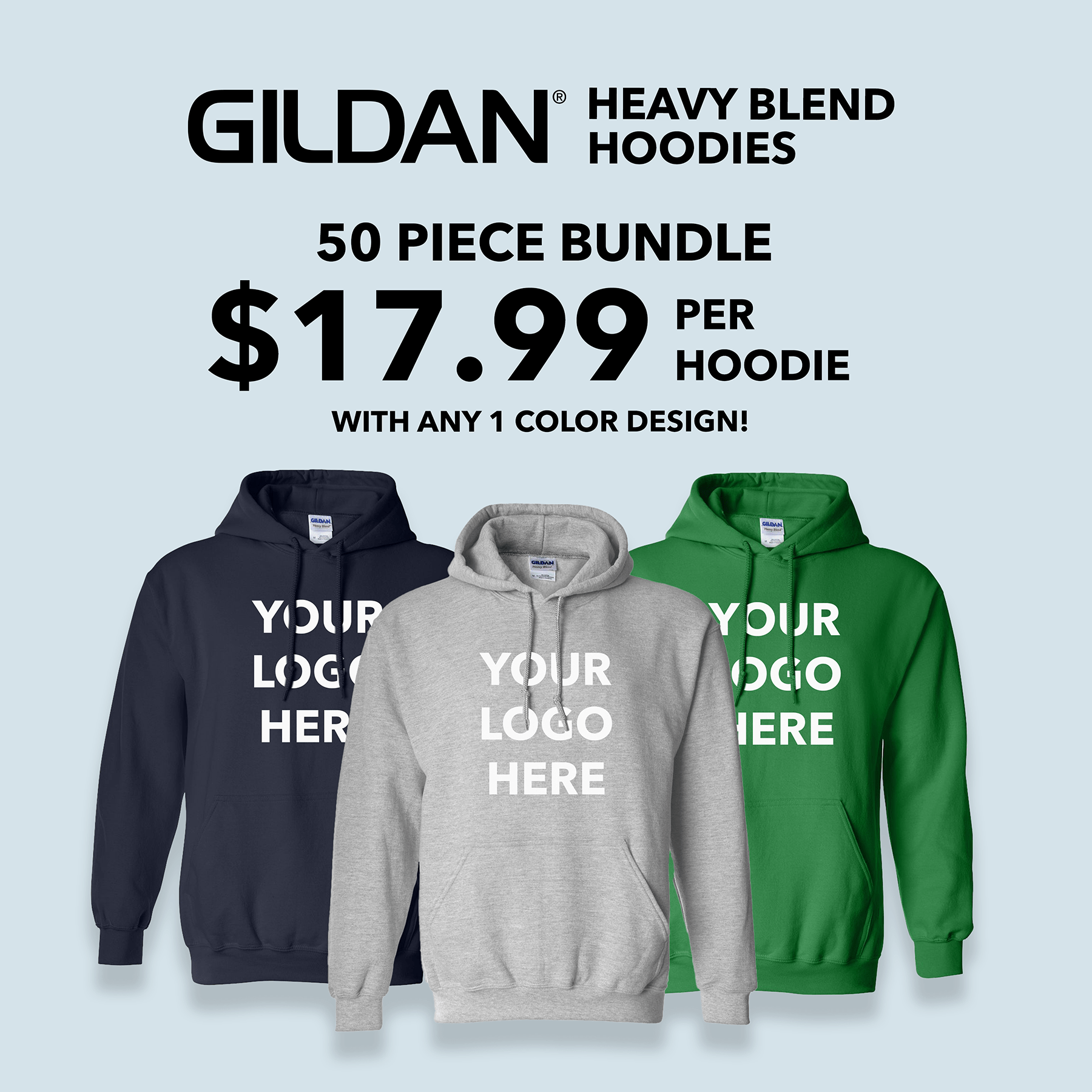 (50 Pieces) Gildan Heavy Blend™ 18500 Hoodie Package - JL Franklins