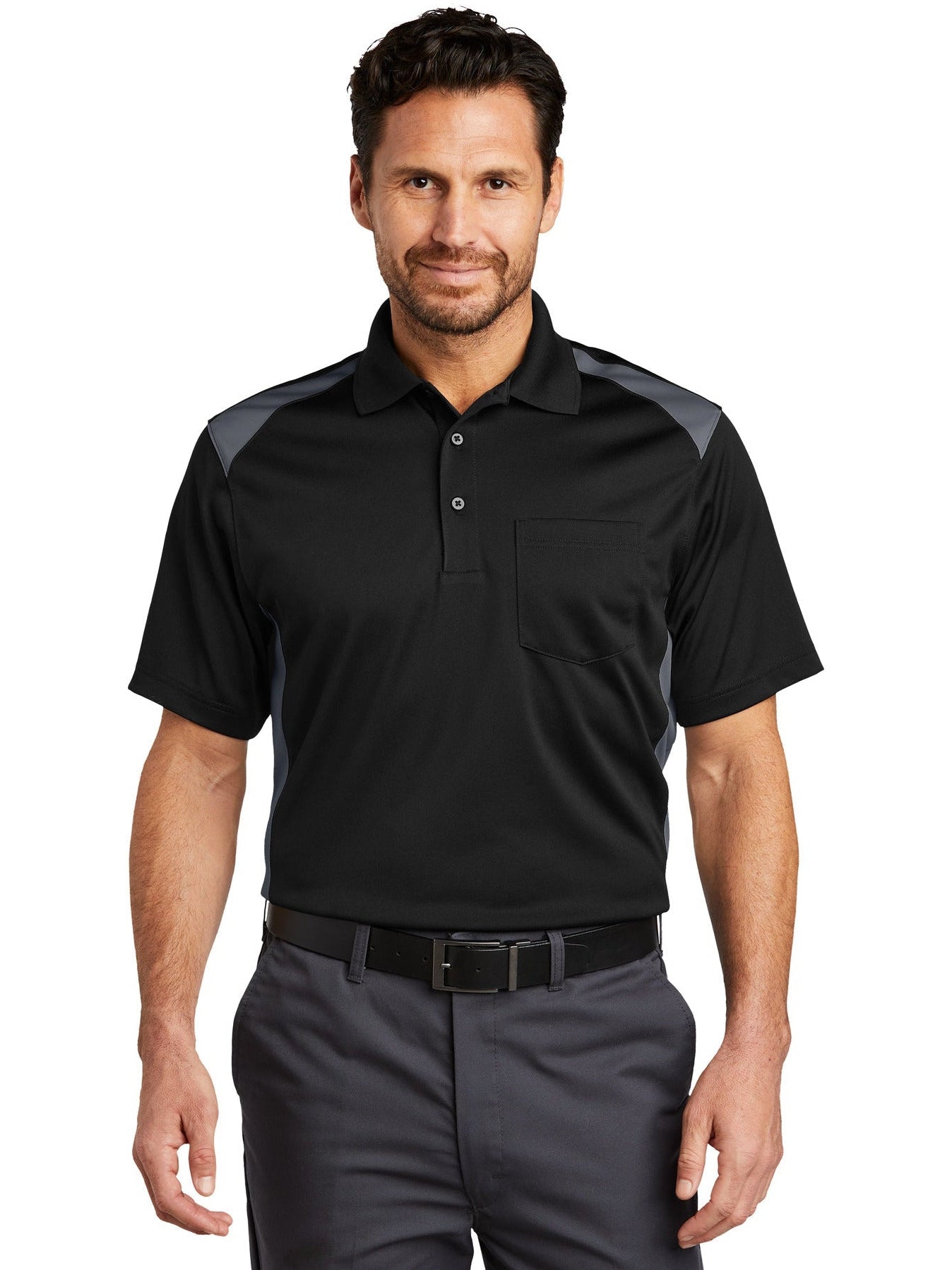 CornerStone Snag-Proof Colorblock Pocket Polo