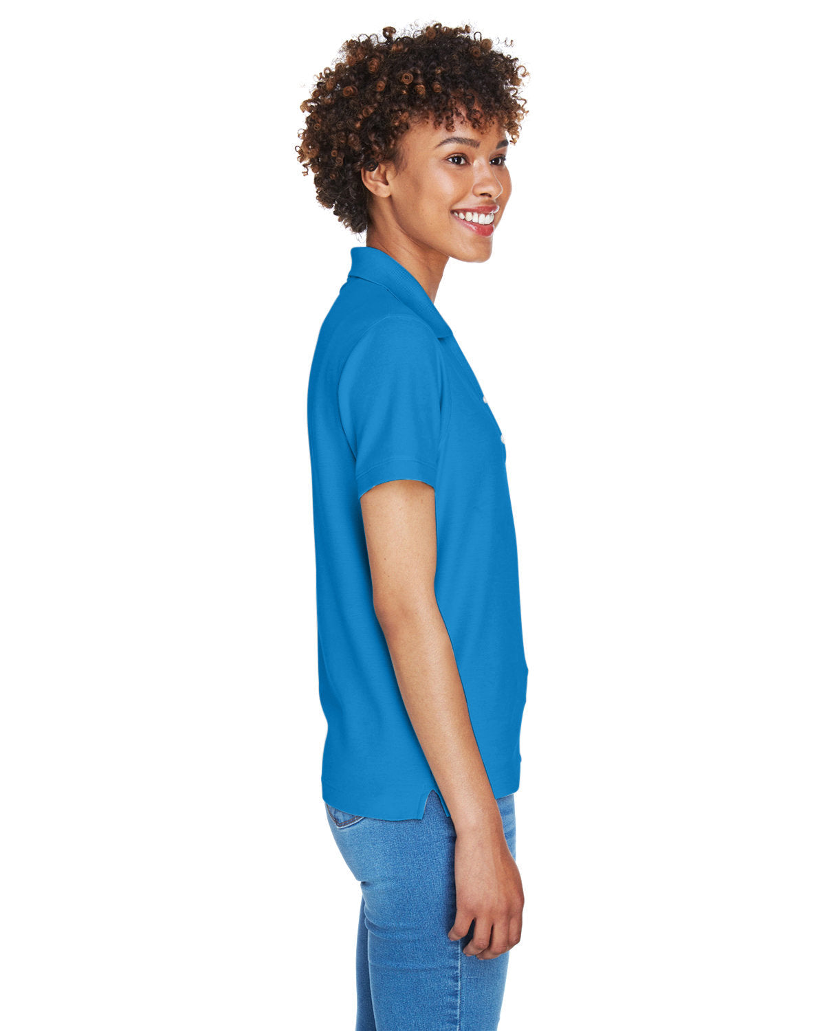 Devon & Jones Ladies Pima Pique Short-Sleeve Y-Collar Polo