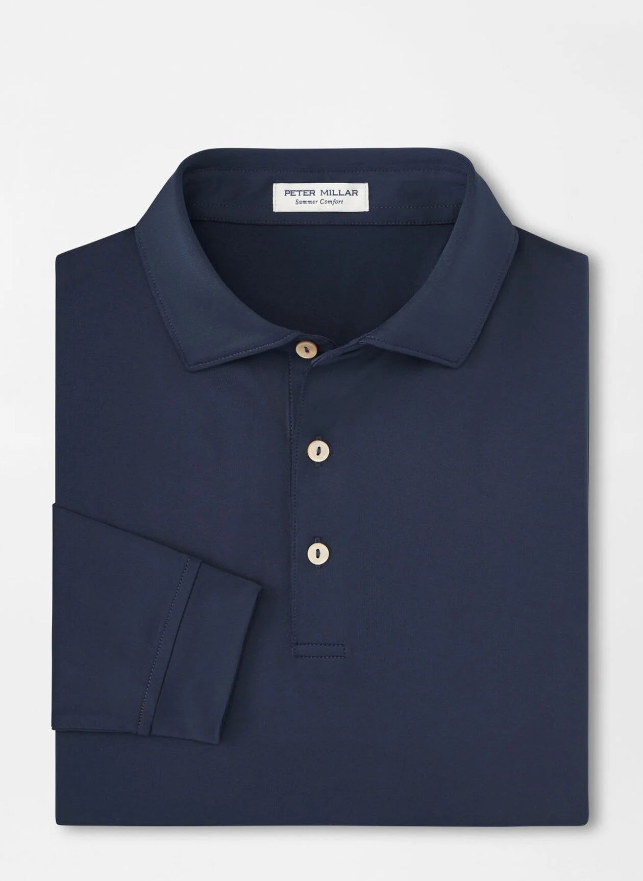 Peter Millar Solid Long Sleeve Performance Jersey Polo