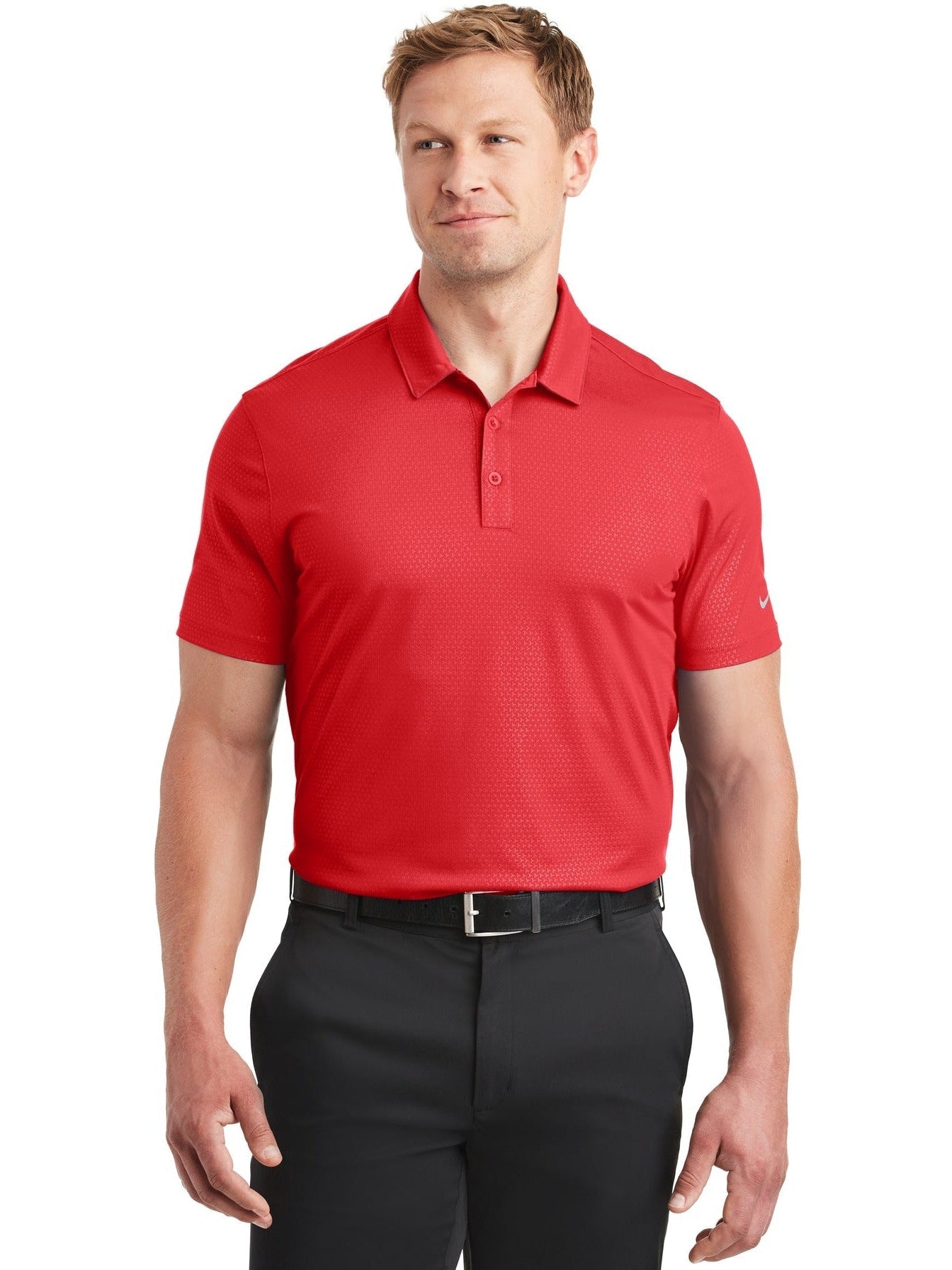 NIKE Dri-FIT Embossed Tri-Blade Polo