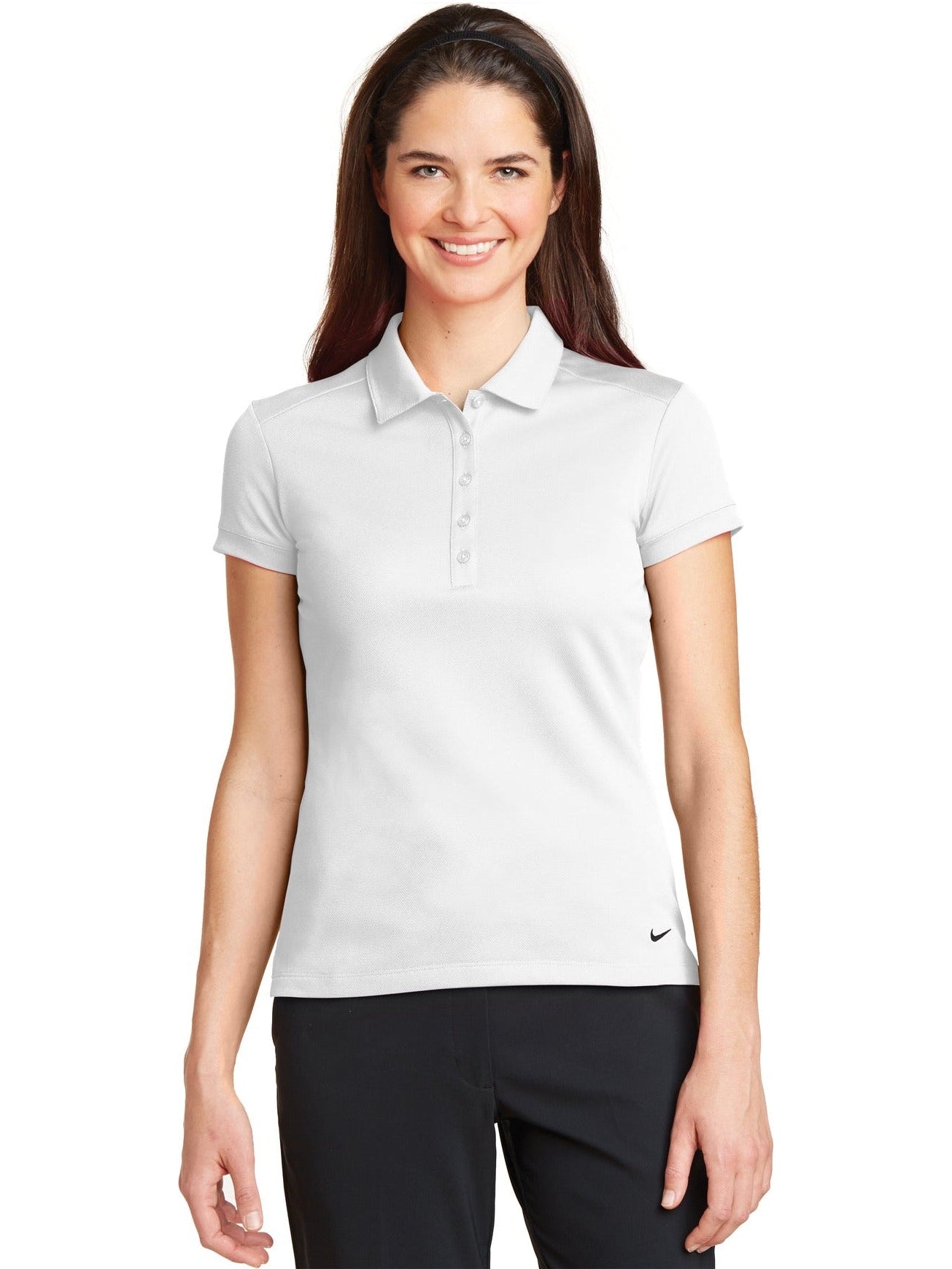 NIKE Ladies Dri-FIT Solid Icon Pique Modern Fit Polo
