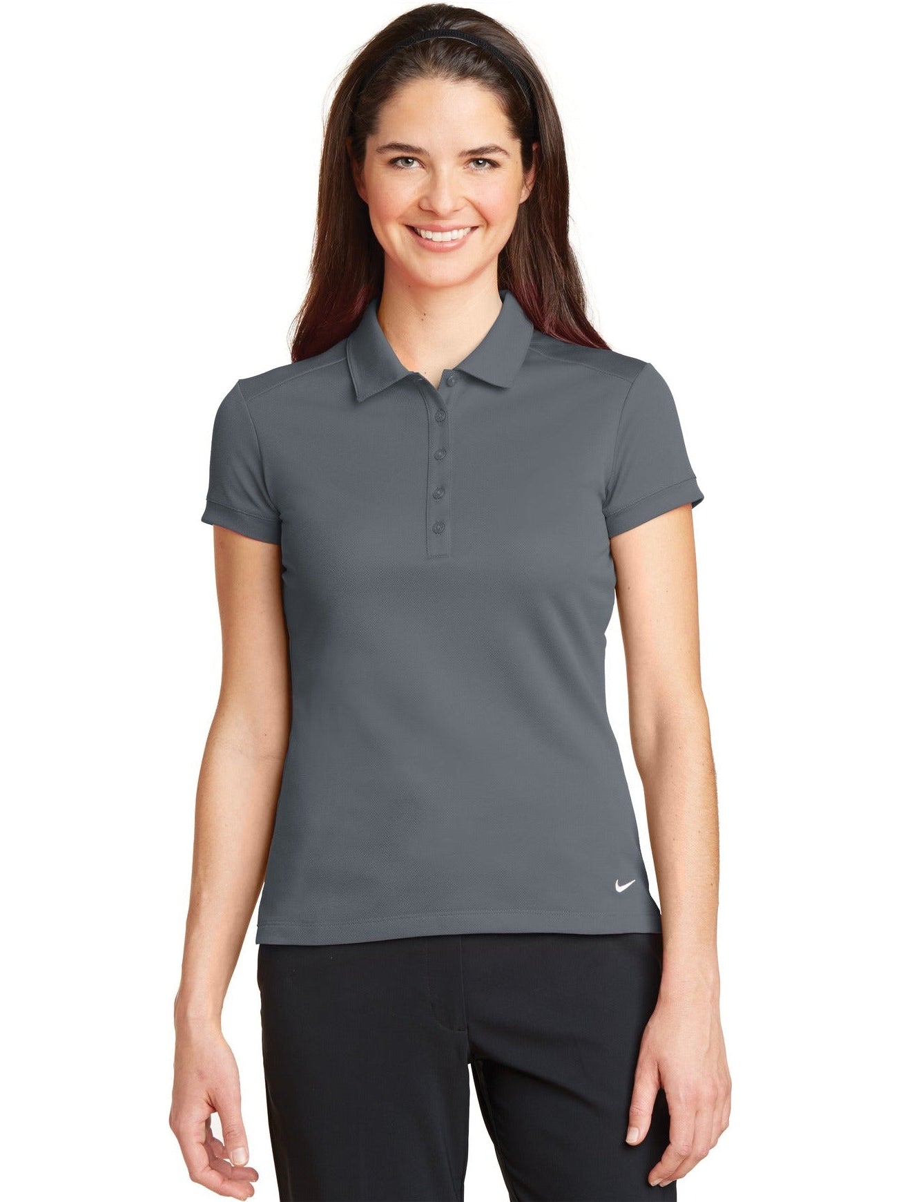 NIKE Ladies Dri-FIT Solid Icon Pique Modern Fit Polo