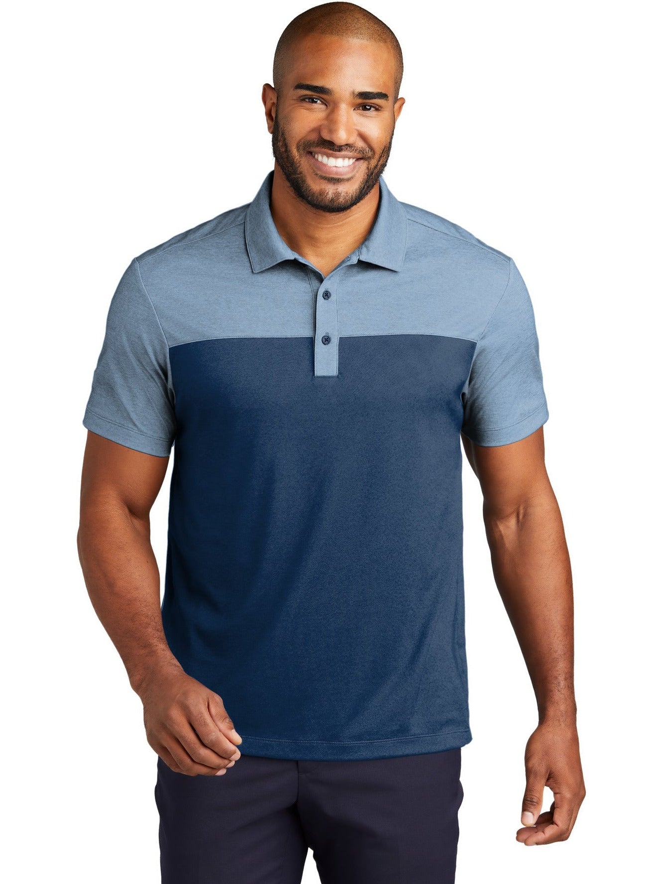 Port Authority Fine Pique Blend Blocked Polo