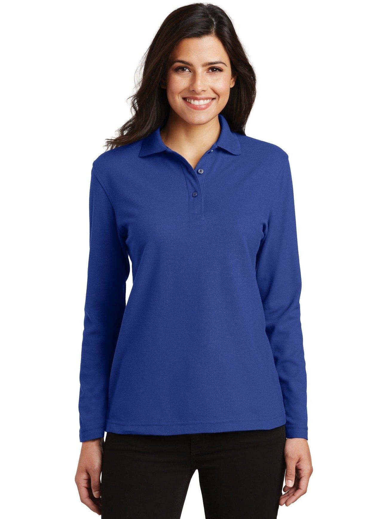 Port Authority Ladies Long Sleeve Silk Touch Polo Shirt